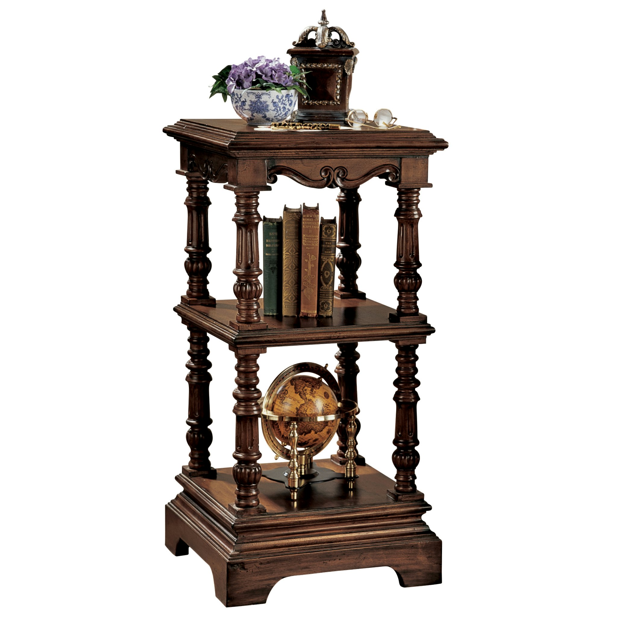 Toscano - The Lord Pimlicoe Etagere Pedestal in Cherry, Mahogany