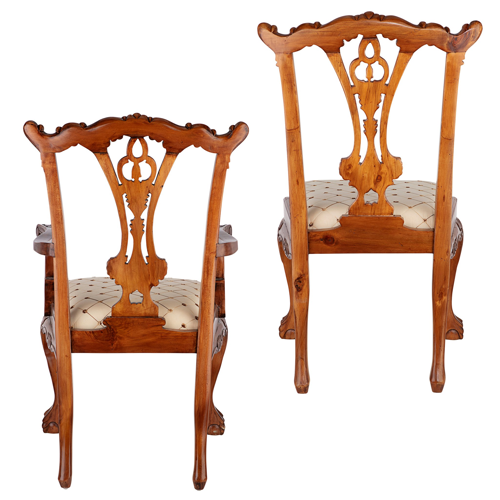 Toscano - Set of 6 English Chippendale Chairs in Pine, Wood