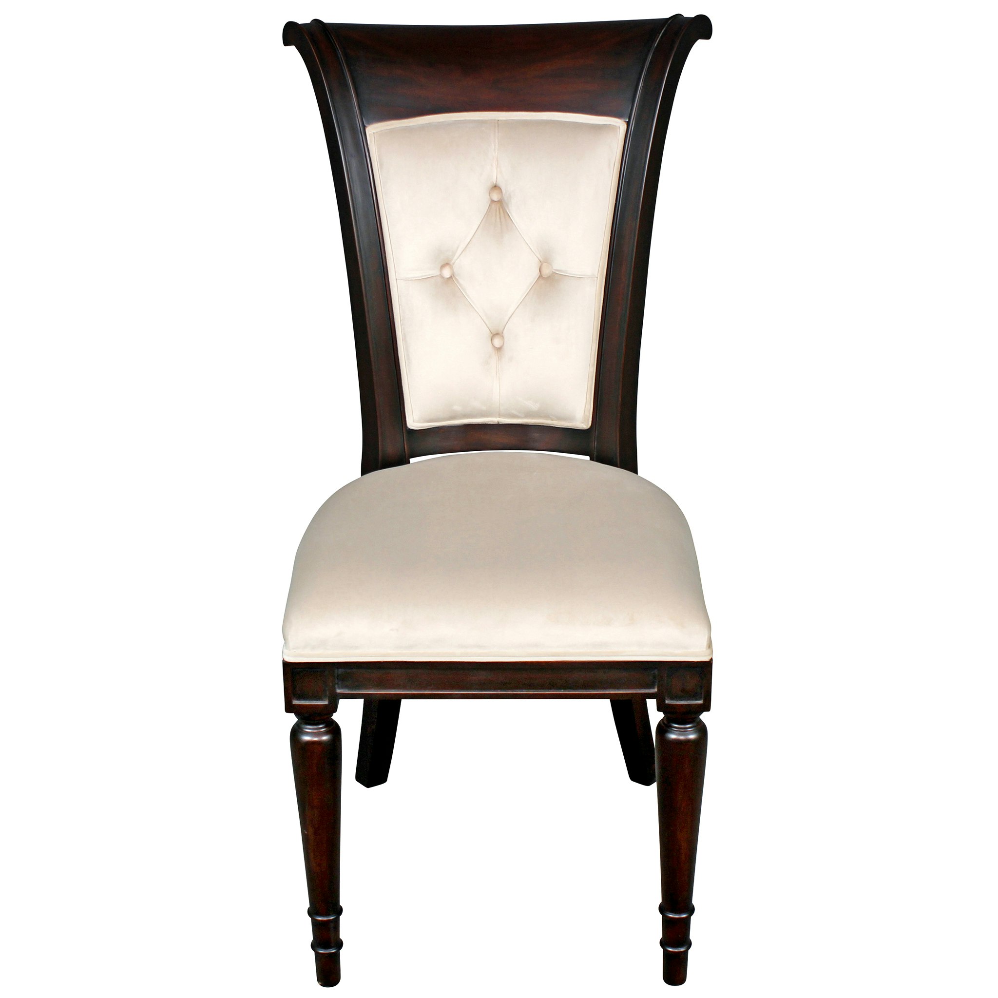 Toscano - Set of 2 Bacall Waterfall Curved Back Dining Chairs in Walnut, Mahogany