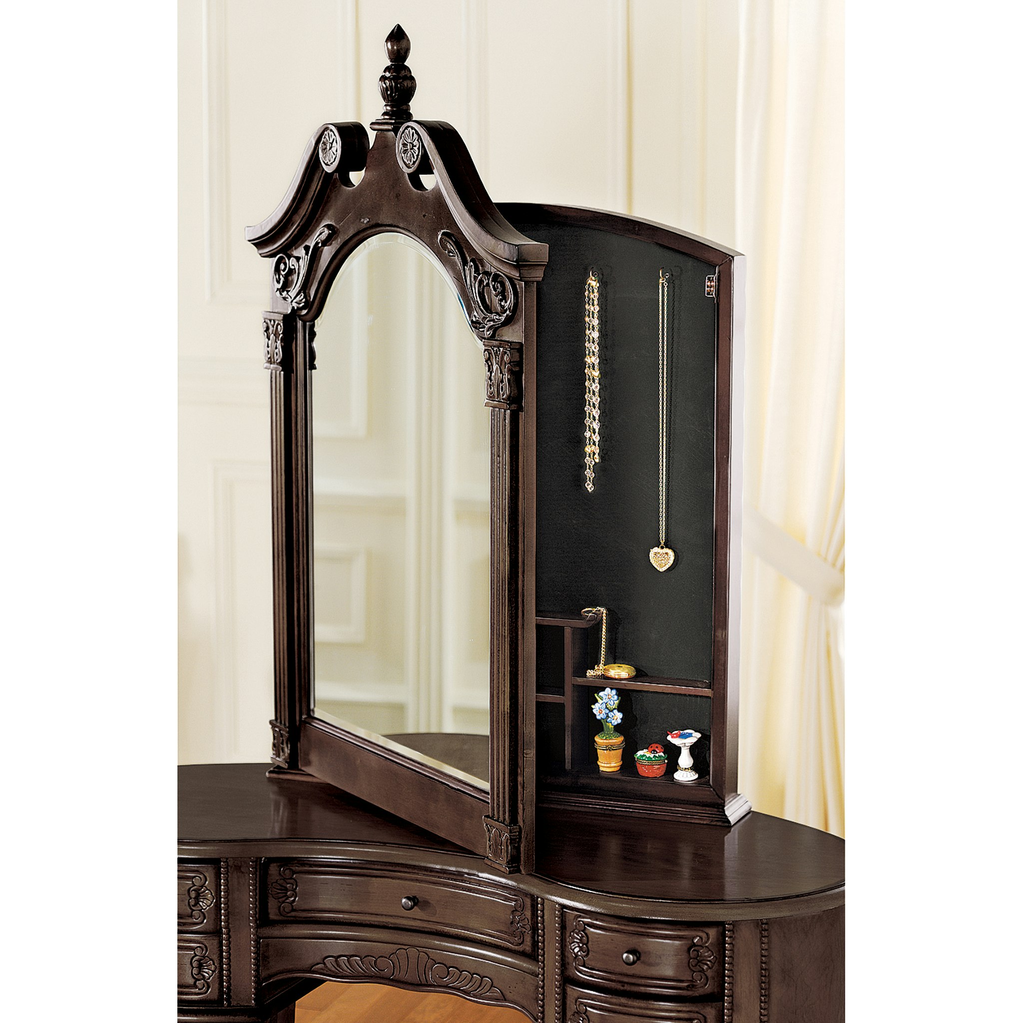 Toscano - The Queen Anne Dressing Table with Mirror in Cherry