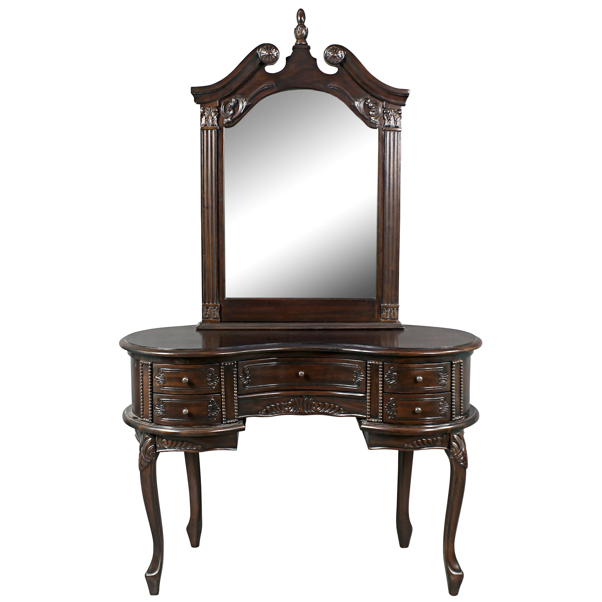 Toscano - The Queen Anne Dressing Table with Mirror in Cherry