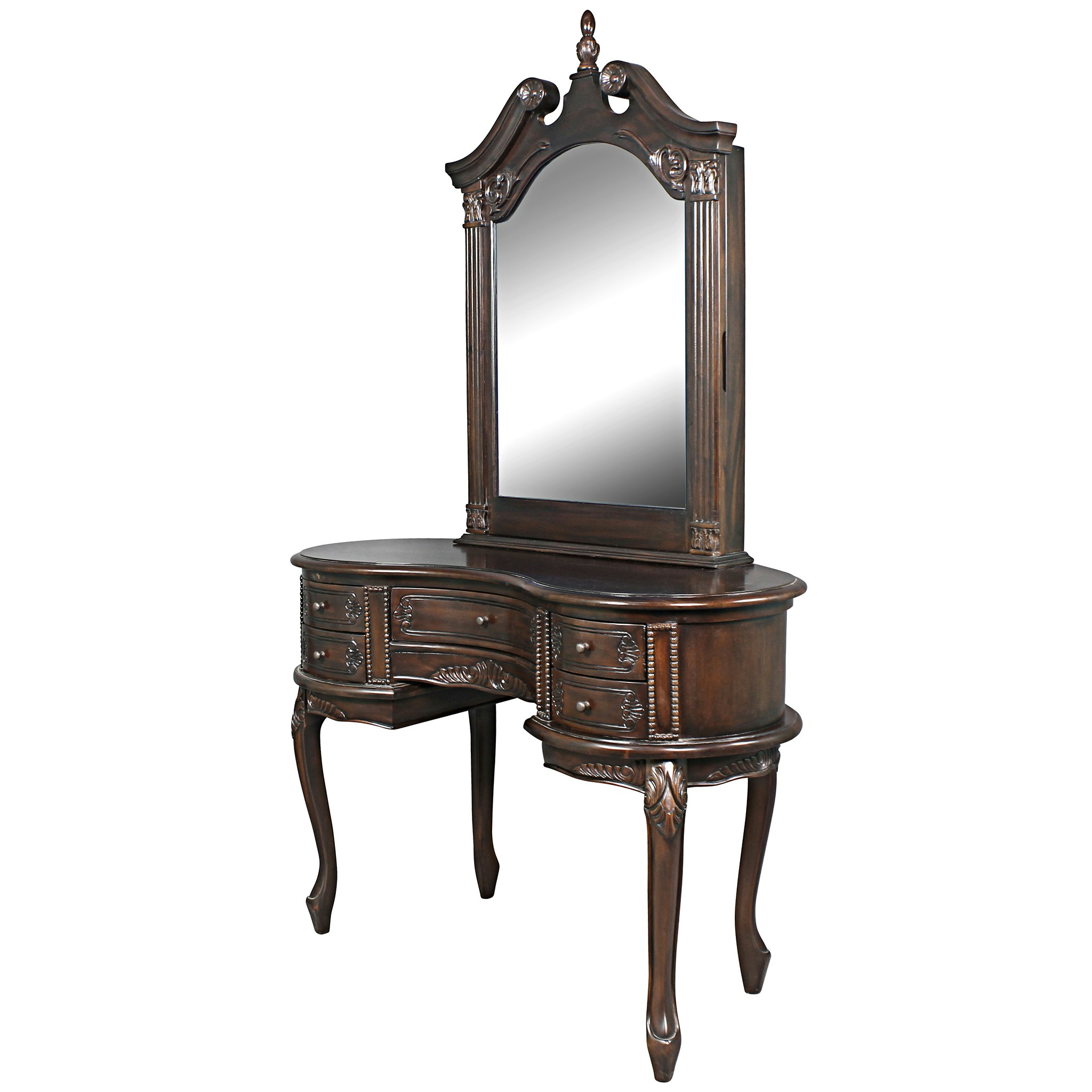 Toscano - The Queen Anne Dressing Table with Mirror in Cherry