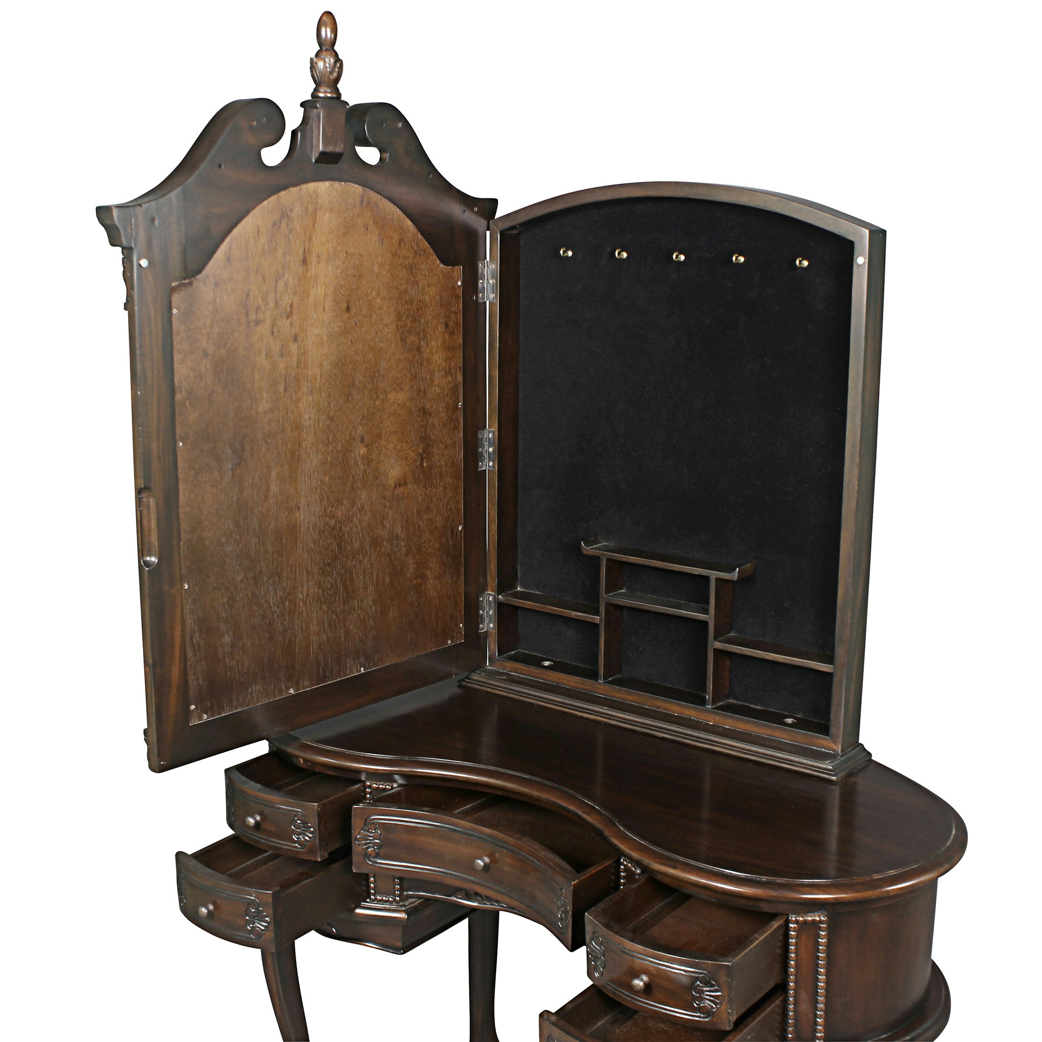 Toscano - The Queen Anne Dressing Table with Mirror in Cherry