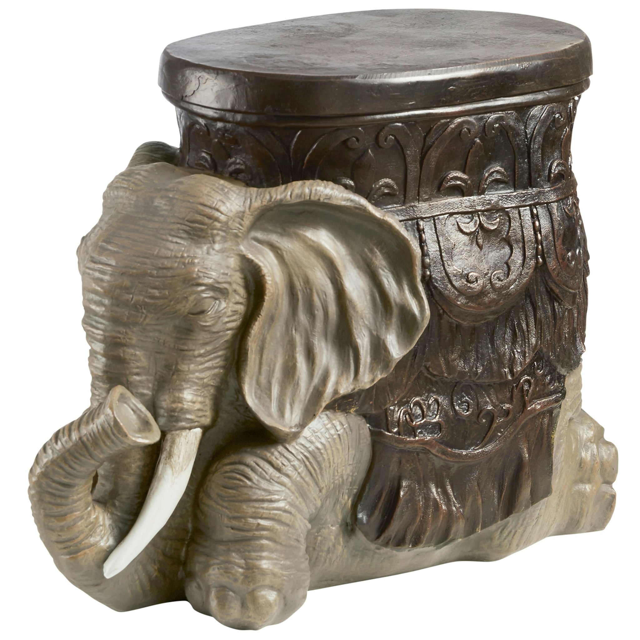 Toscano - The Sultans Elephant Sculptural Side Table in Designer Resin