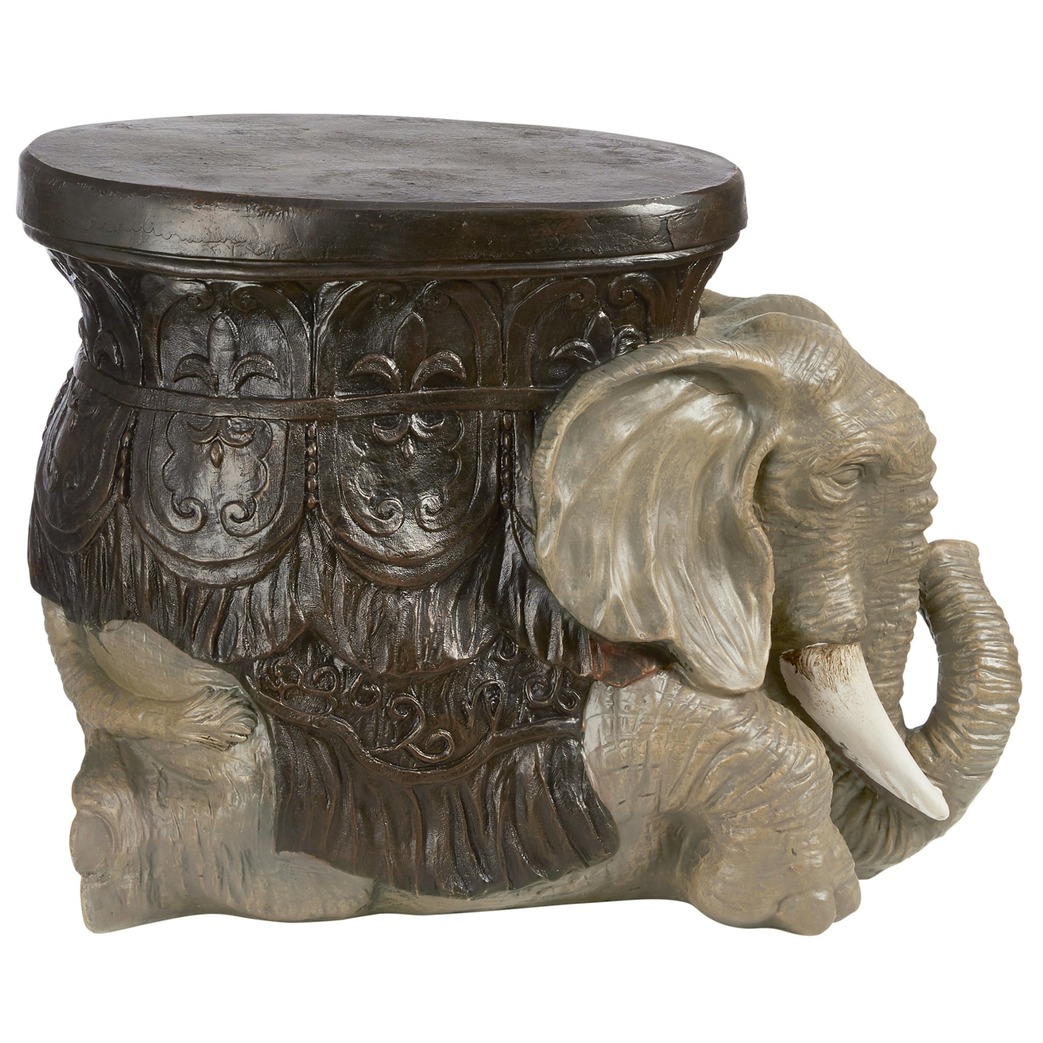 Toscano - The Sultans Elephant Sculptural Side Table in Designer Resin