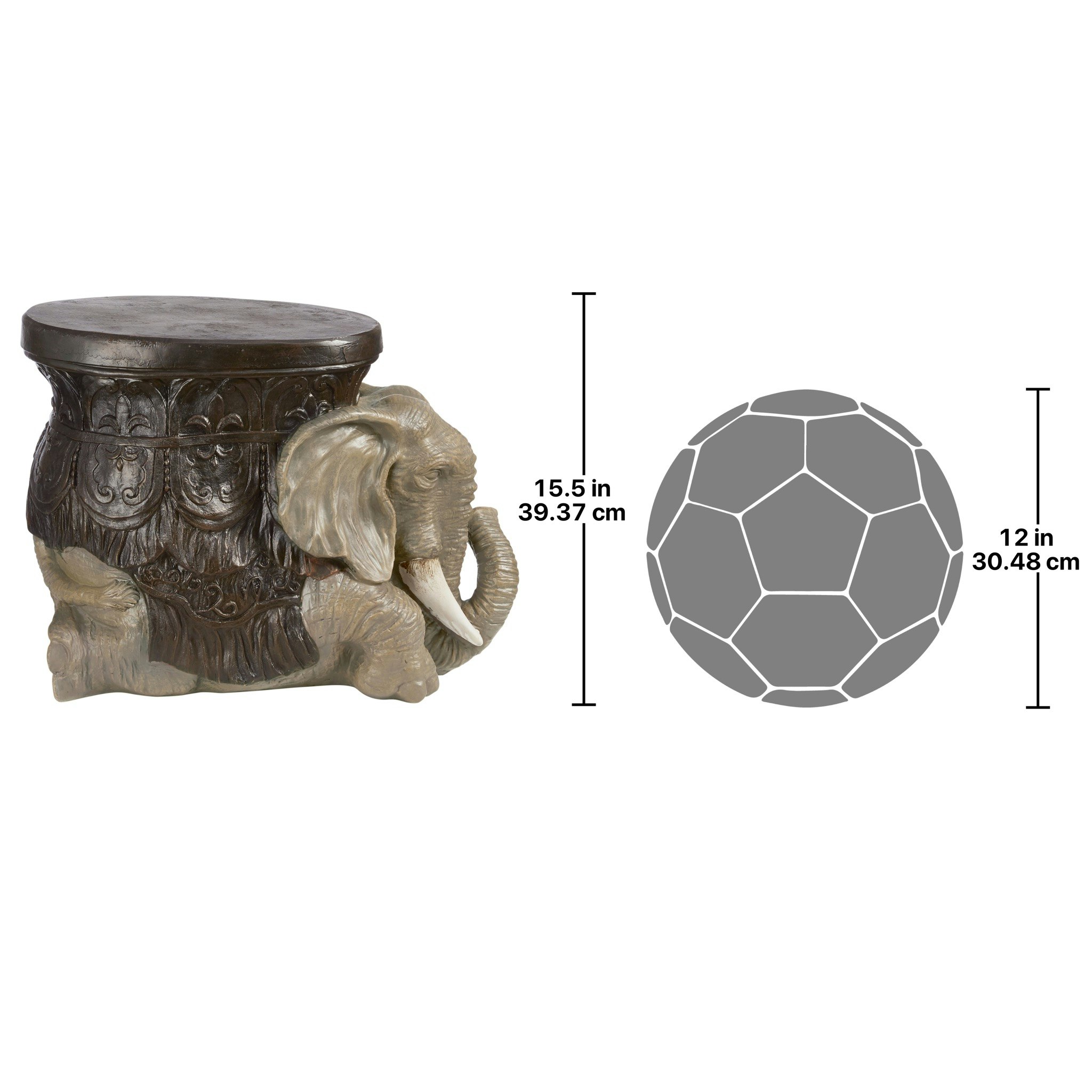 Toscano - The Sultans Elephant Sculptural Side Table in Designer Resin