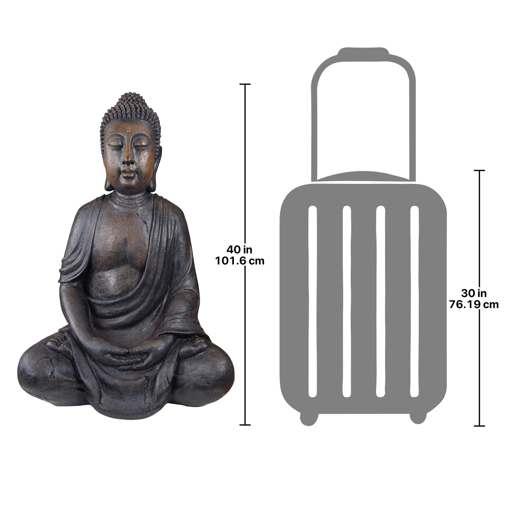 Toscano Meditative Buddha of the Grand Temple - Basalt Finish, Large