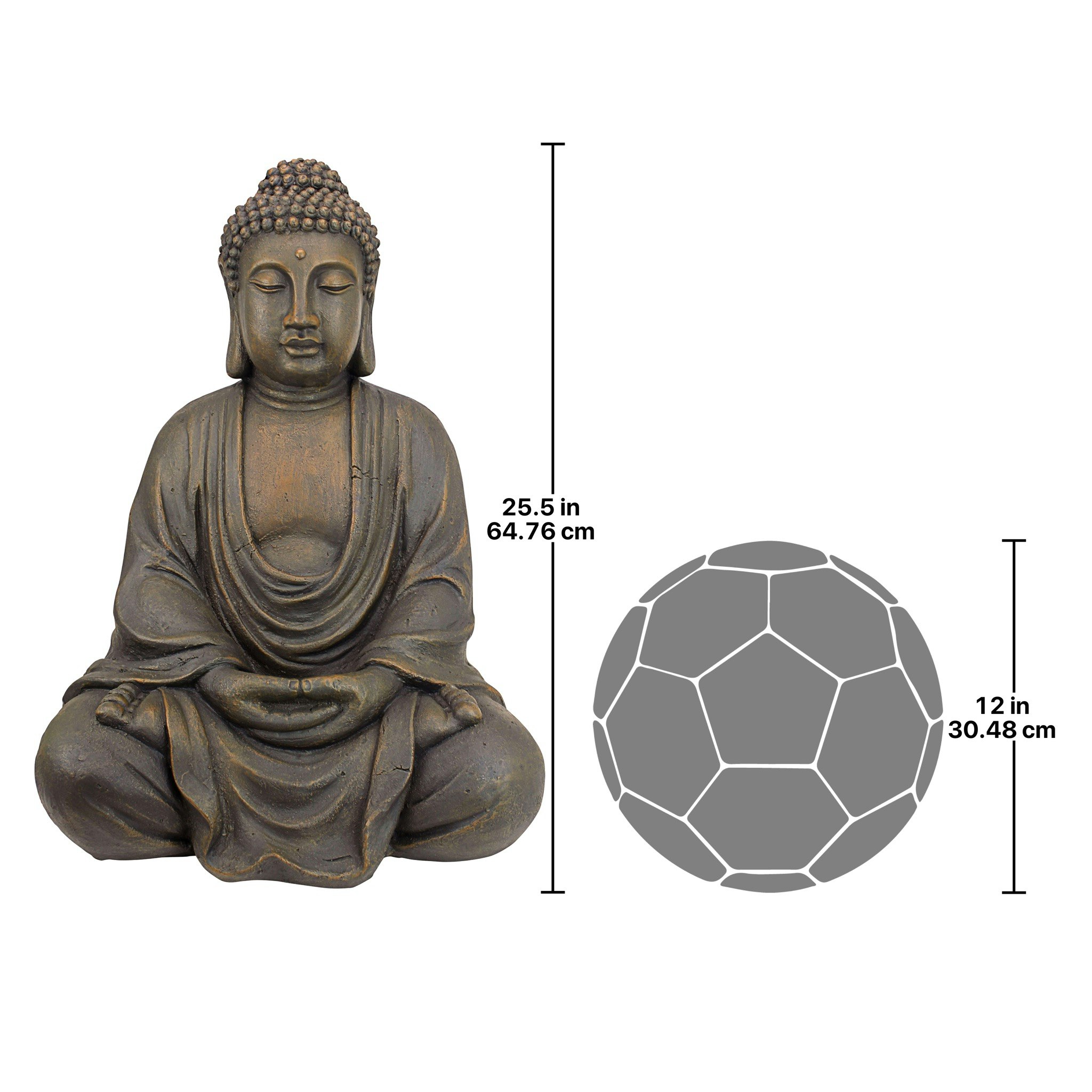 Toscano Meditative Buddha of the Grand Temple - Basalt Finish, Medium