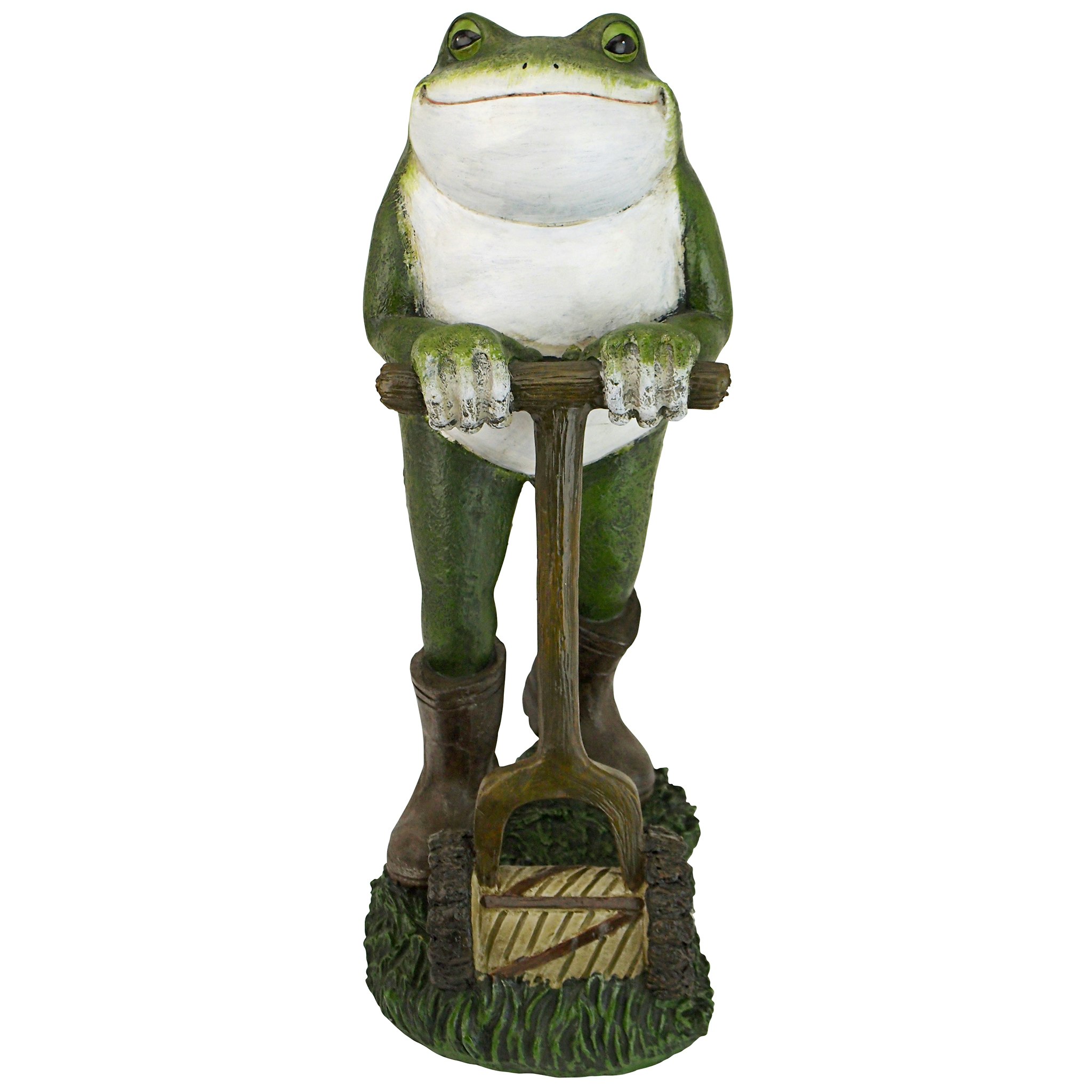 Toscano - Moses the Garden Toad Lawn Mower Frog Statue