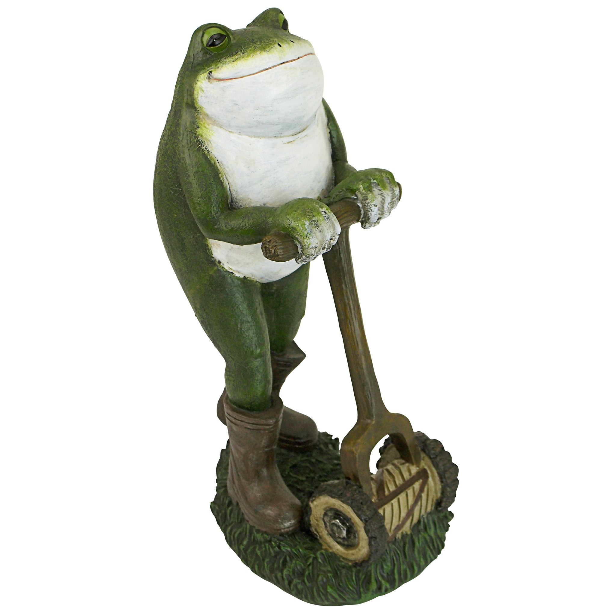 Toscano - Moses the Garden Toad Lawn Mower Frog Statue