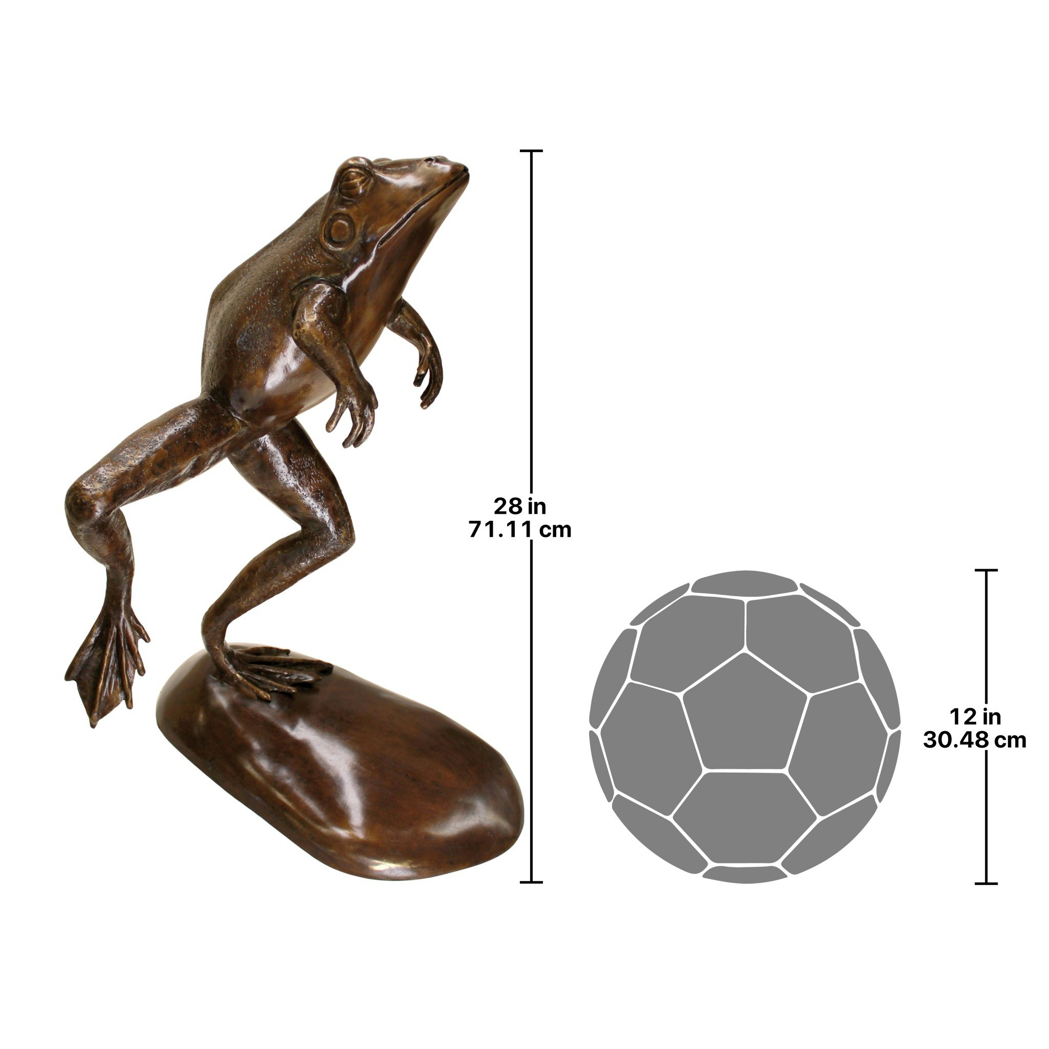 Toscano LeapingSpitting Frog Garden Statue - Brown Sepia