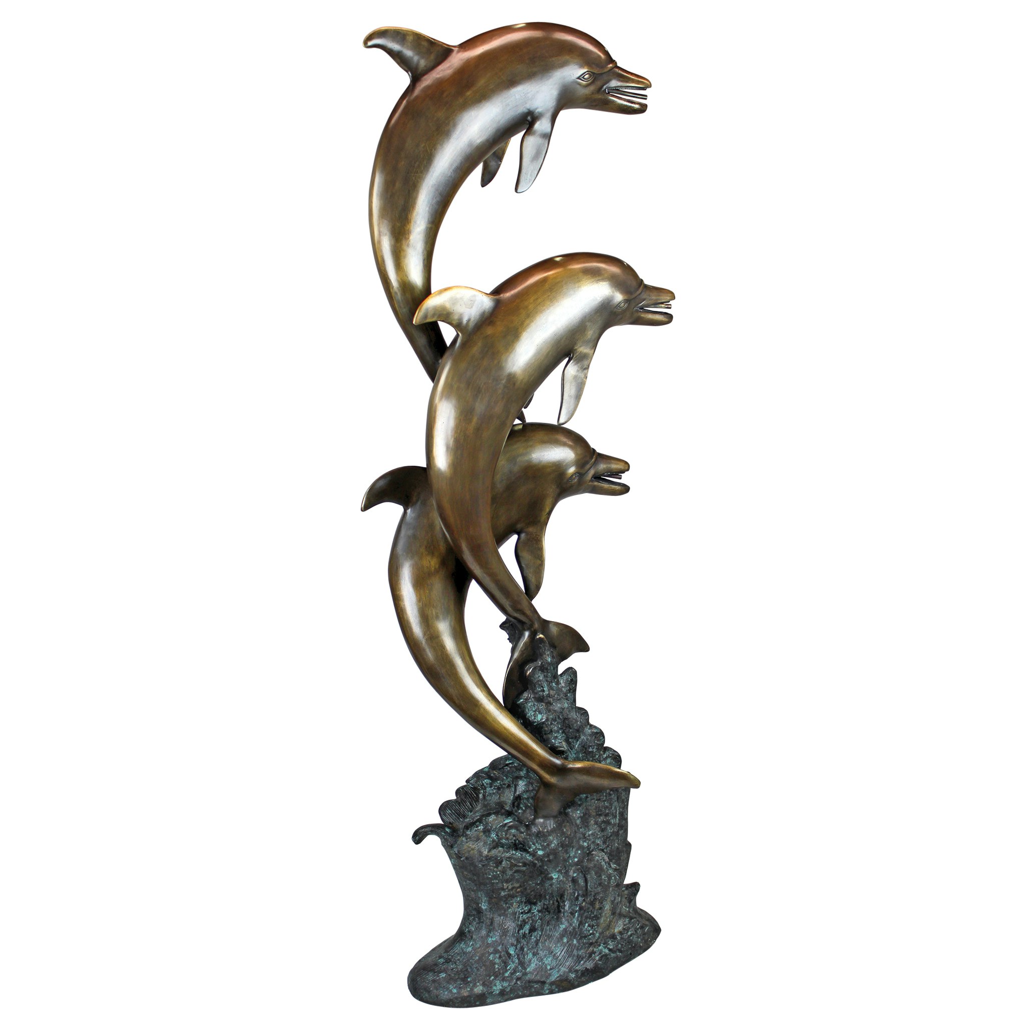 Toscano - Triple Leaping Dolphins Garden Statue