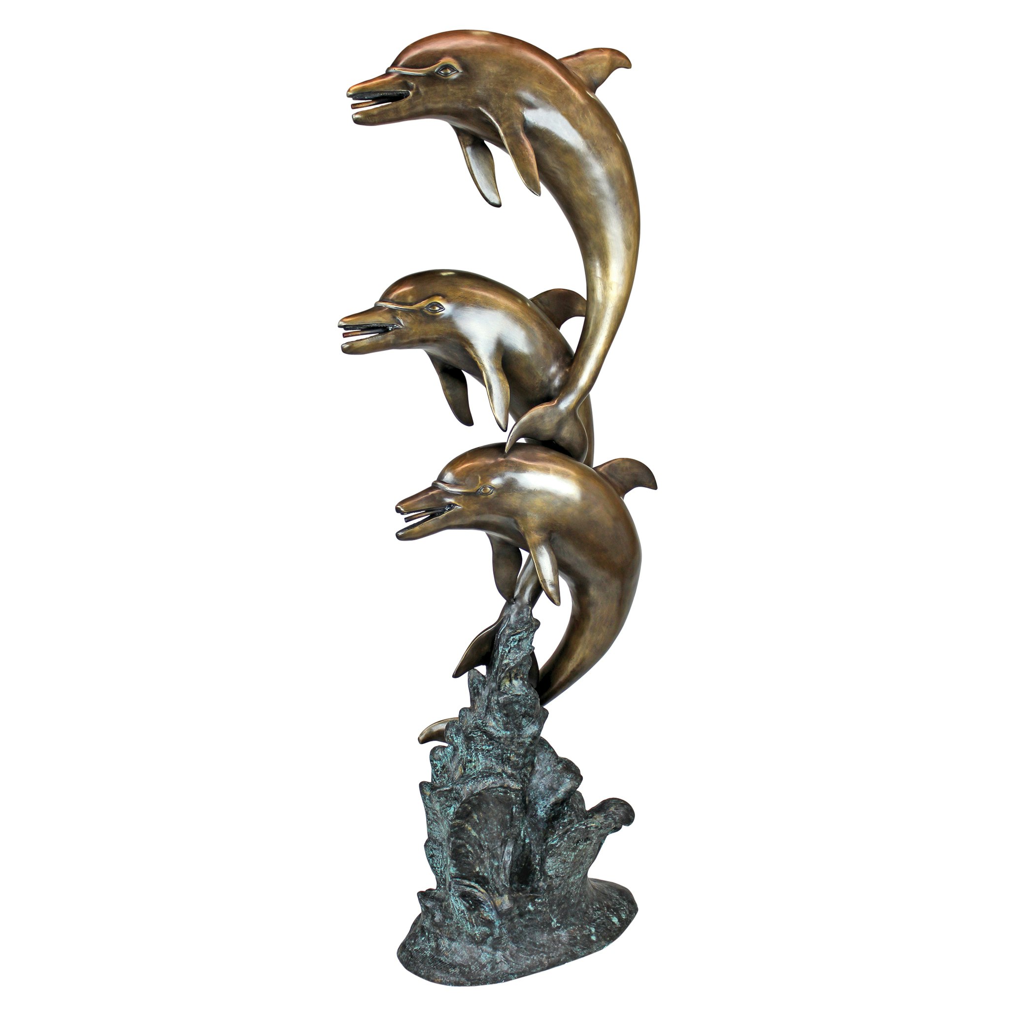 Toscano - Triple Leaping Dolphins Garden Statue