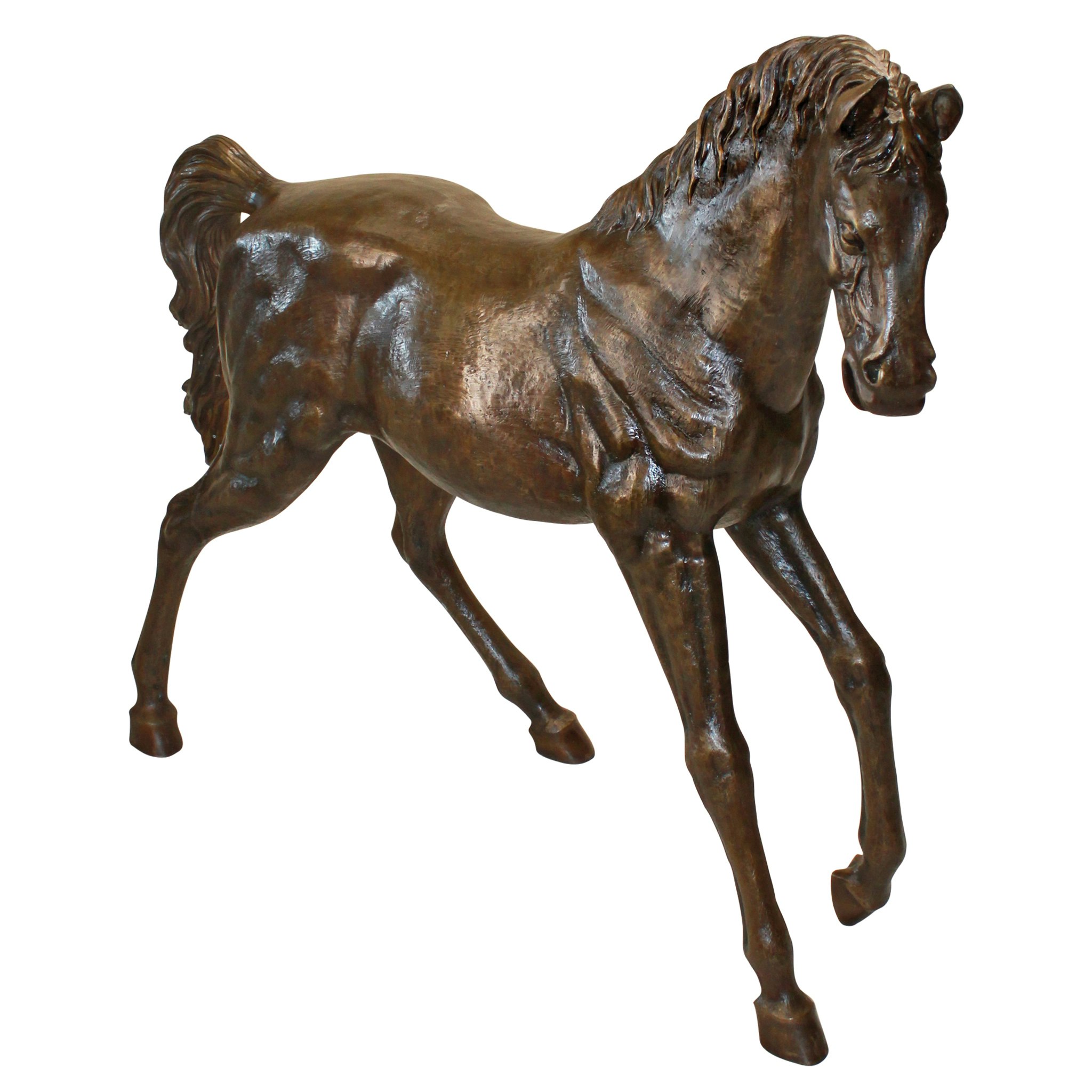 Toscano - Trotting Thoroughbred Horse Garden Statue