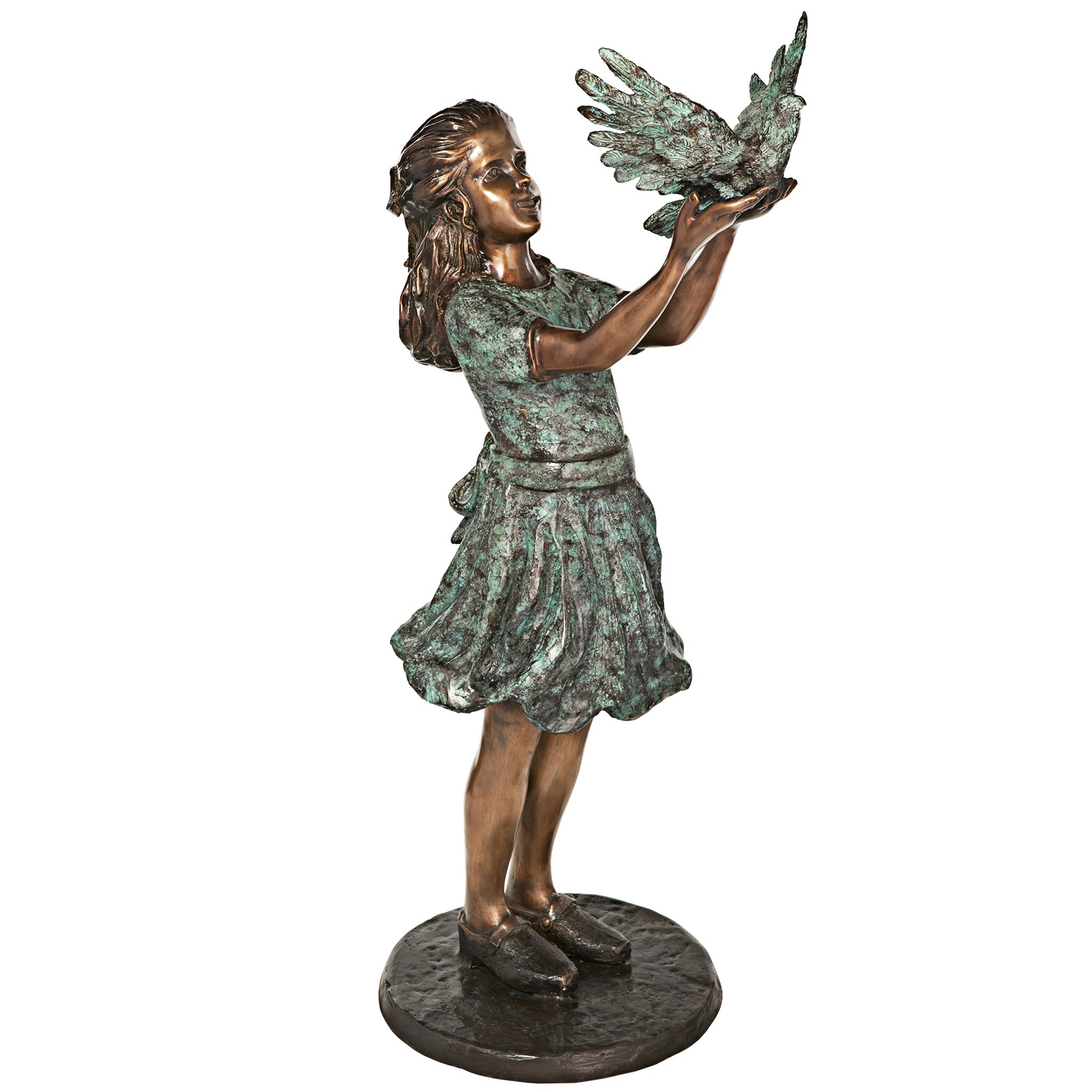 Toscano - Destiny and the Dove of Peace Little Girl Garden Statue