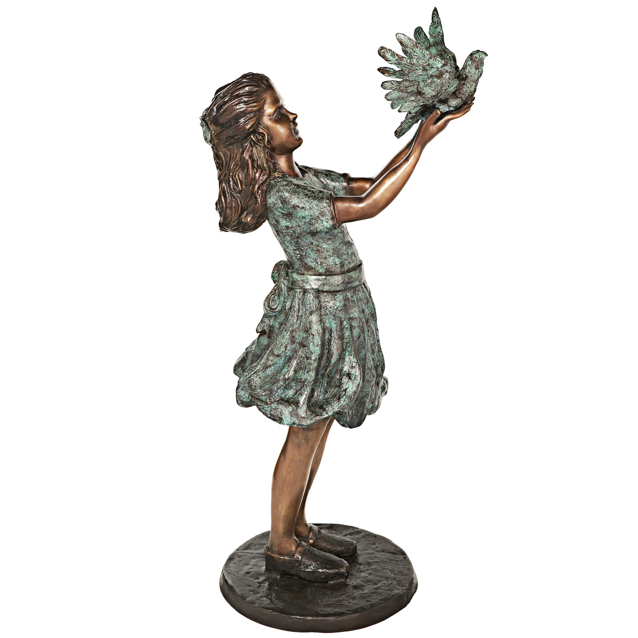 Toscano - Destiny and the Dove of Peace Little Girl Garden Statue