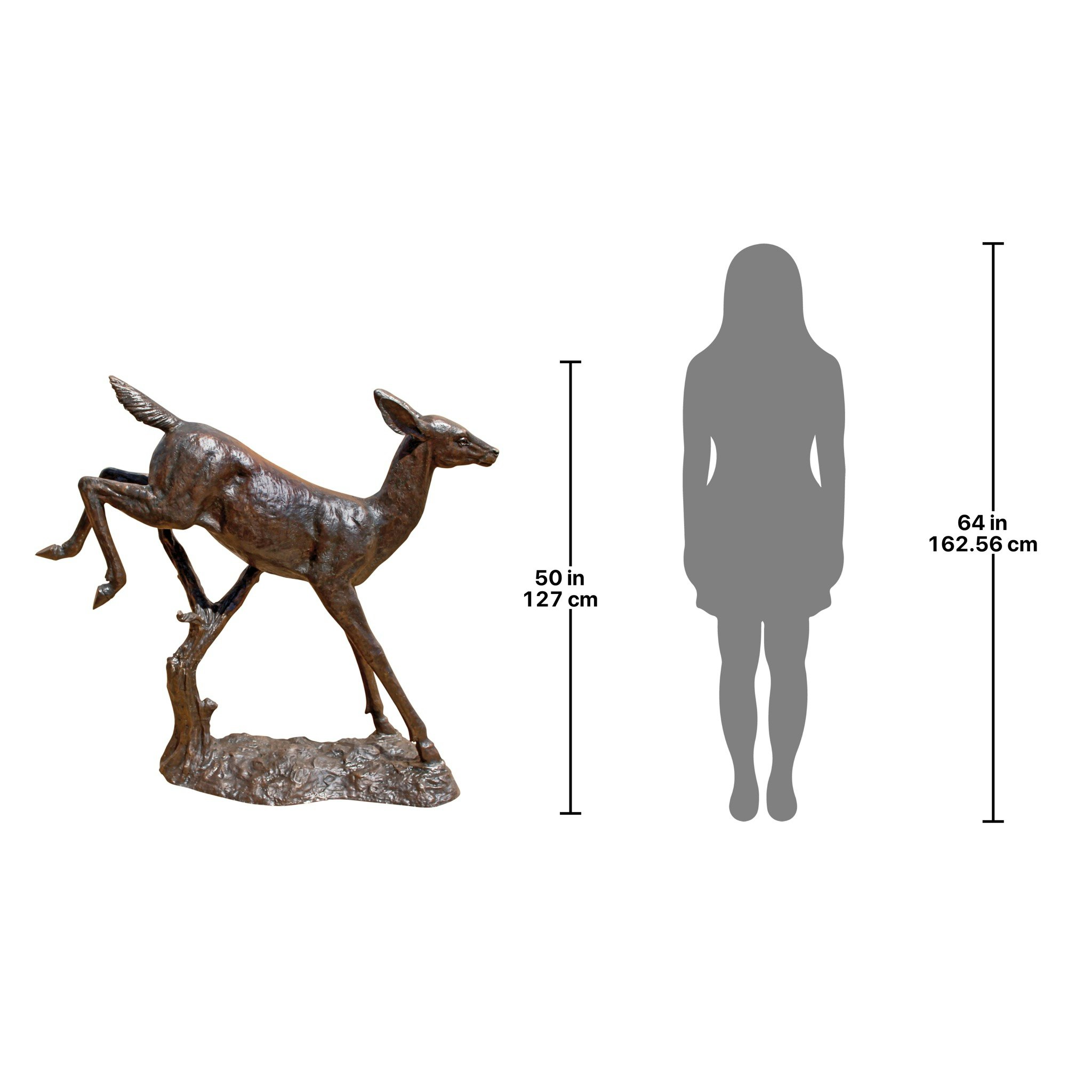 Toscano - Leaping Deer Garden Statue