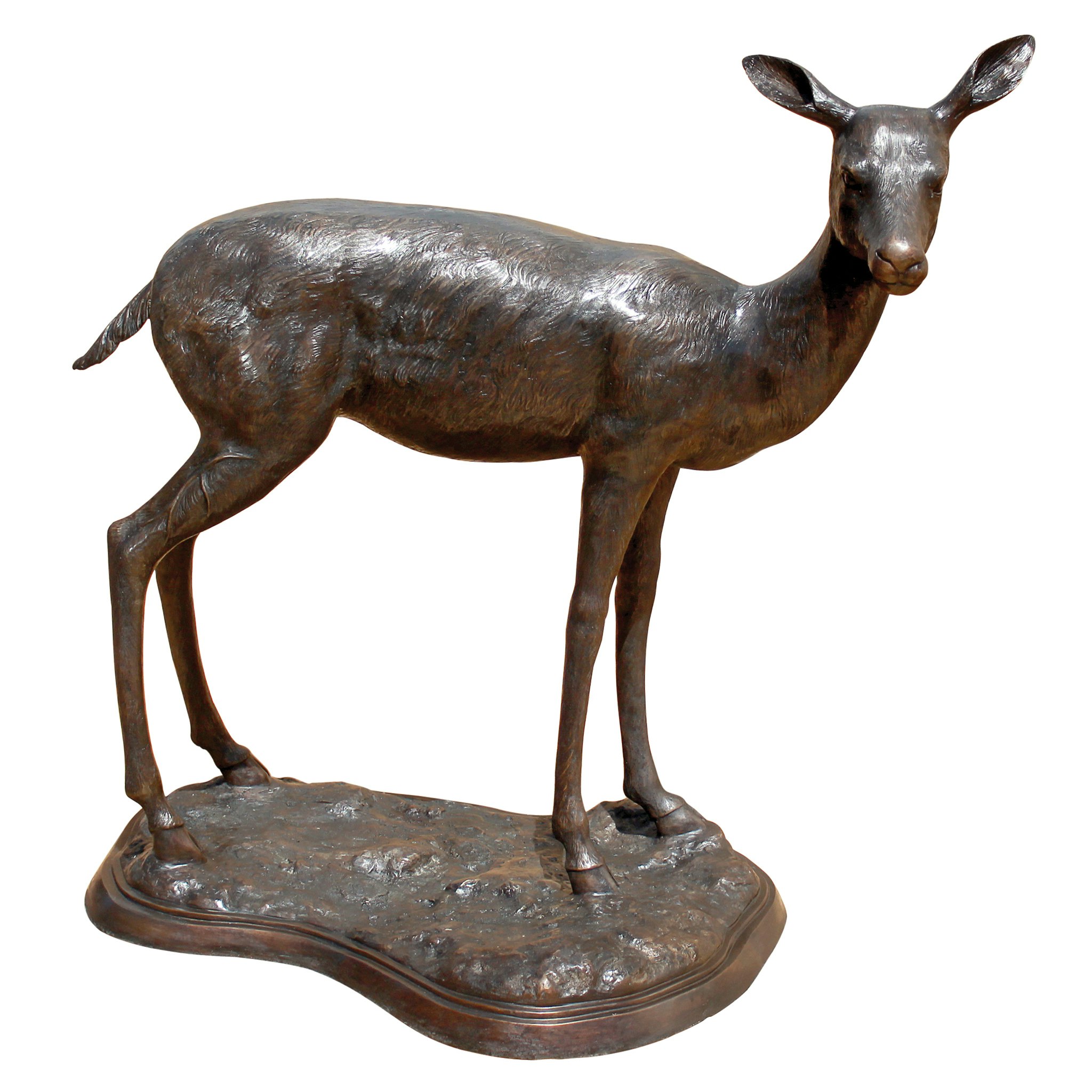 Toscano - Set of Standing Mother Doe and Baby Fawn Deer Garden Statue