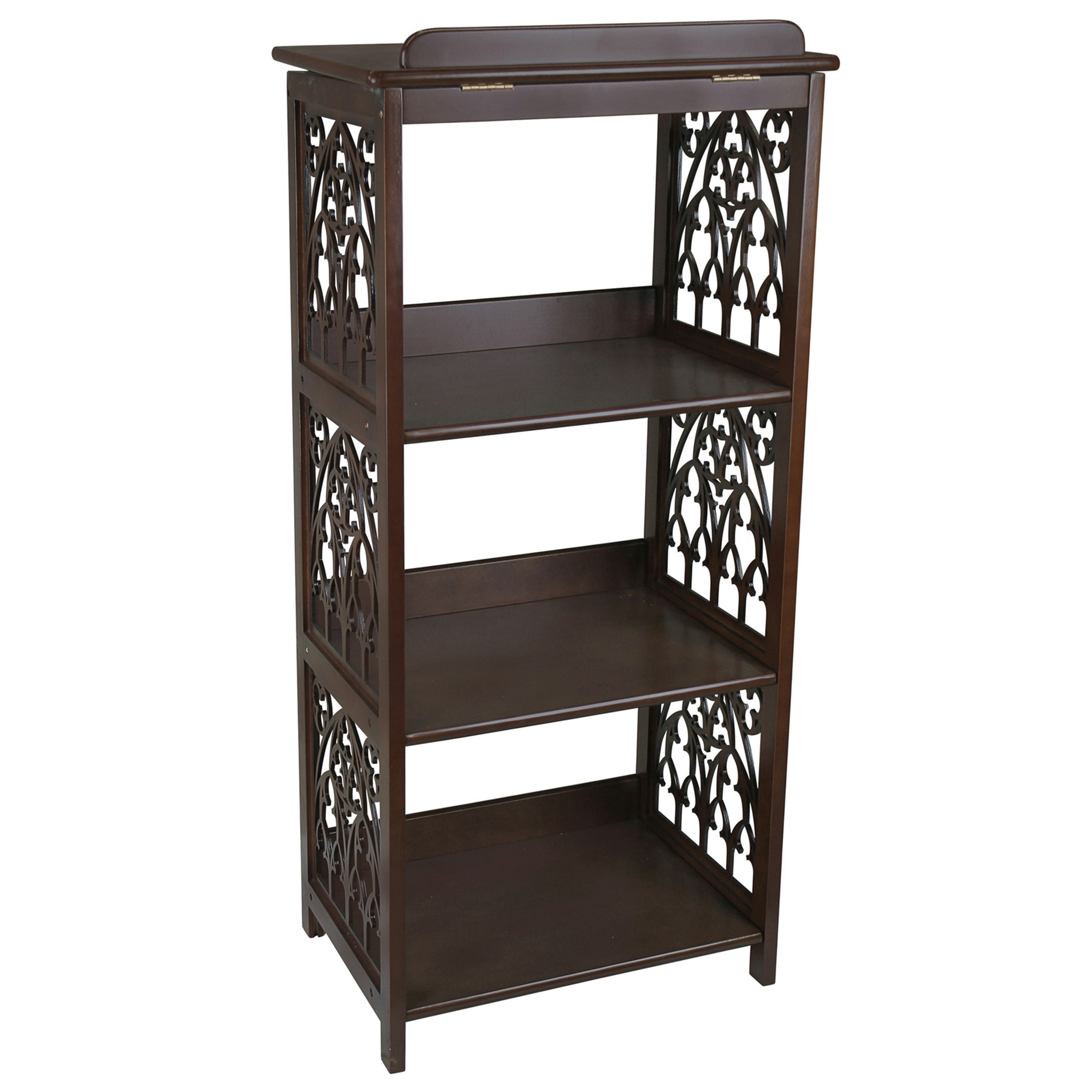 Toscano - Saint Thomas Aquinas Gothic Bookcase in Walnut, Wood