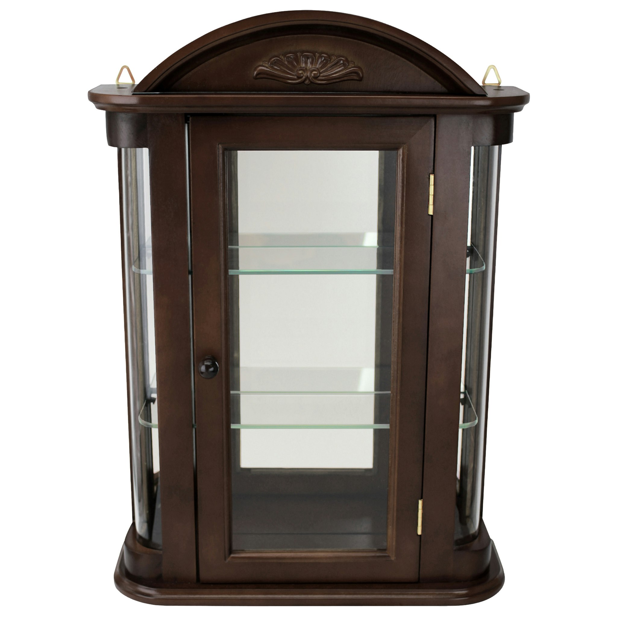 Toscano Rosedale Hardwood Wall Curio Cabinet - Walnut