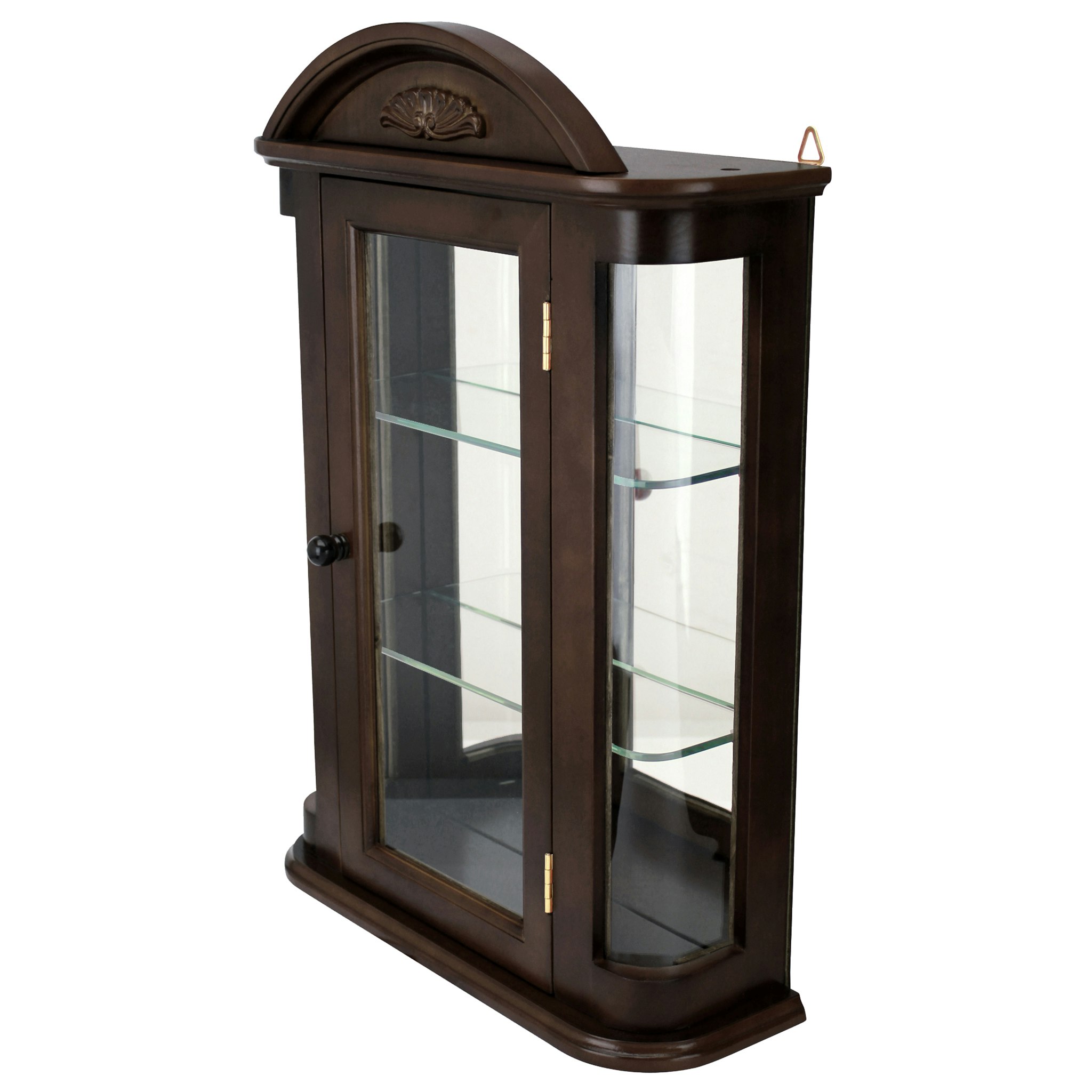 Toscano Rosedale Hardwood Wall Curio Cabinet - Walnut