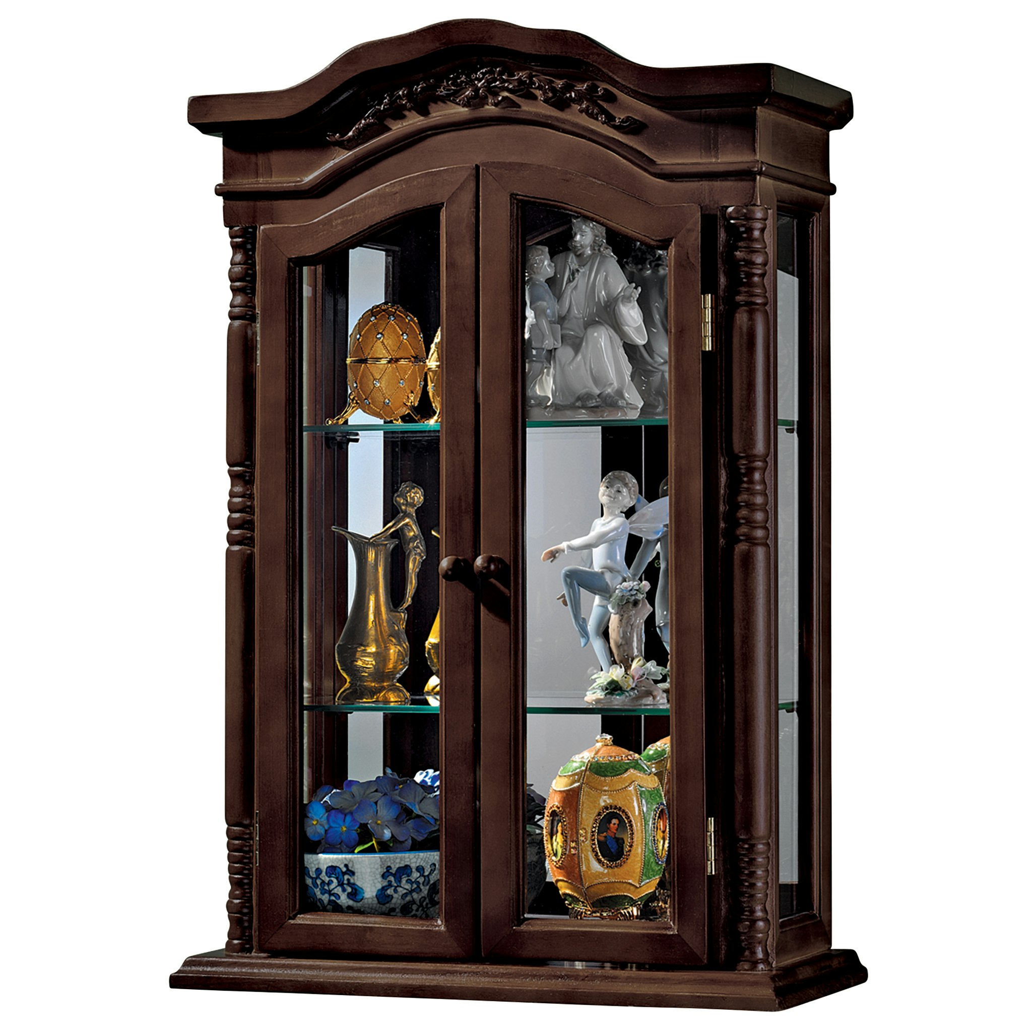 Toscano - Beacon Hill Wall Curio Cabinet in Hardwood