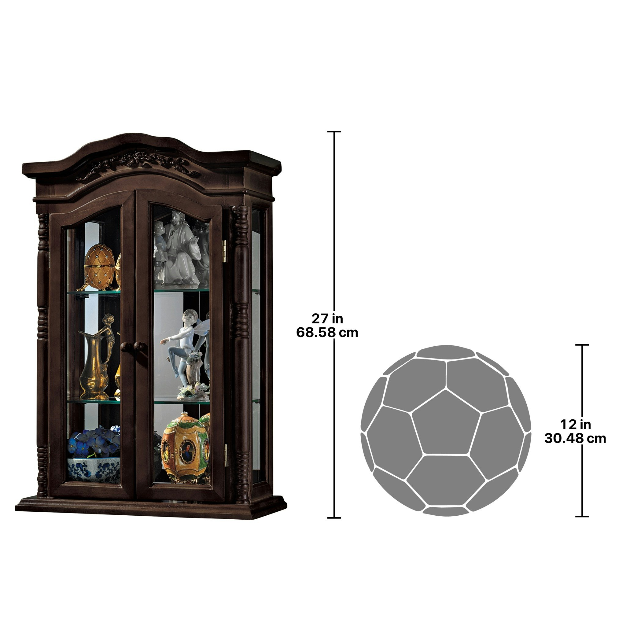 Toscano - Beacon Hill Wall Curio Cabinet in Hardwood