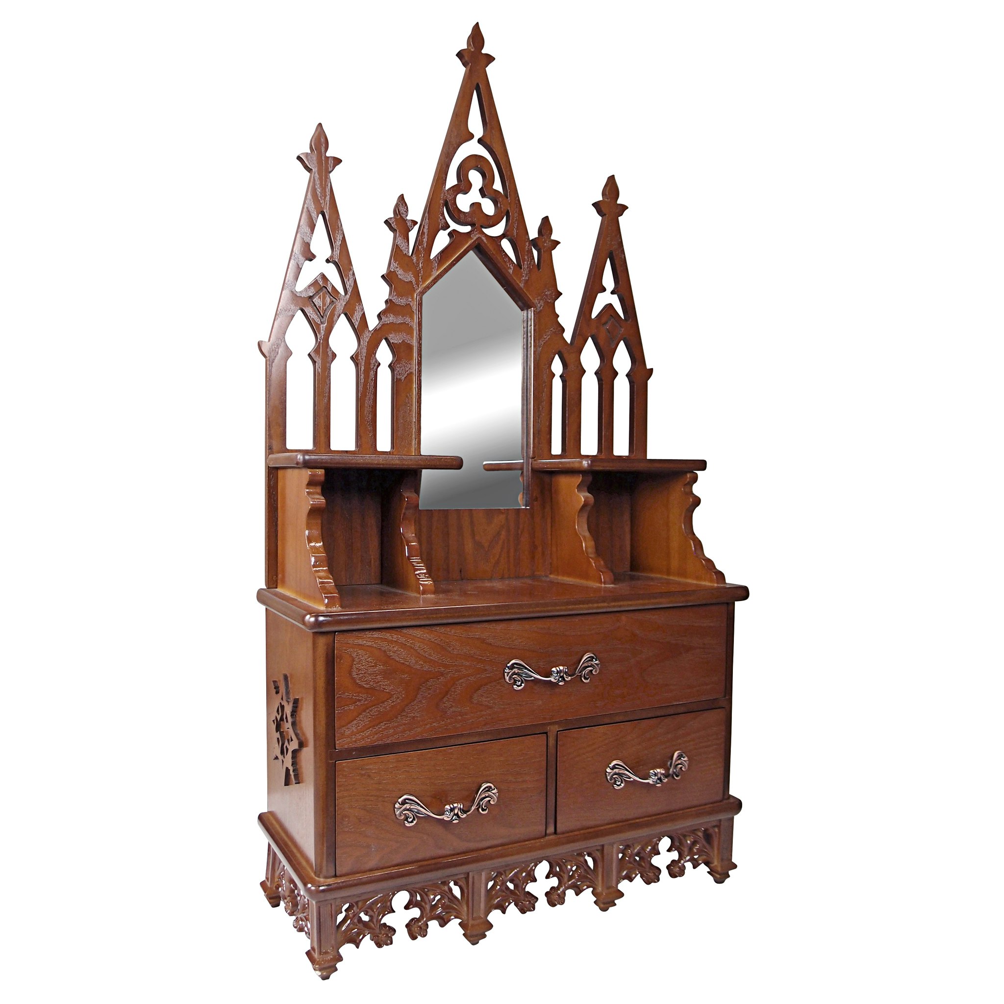 Toscano - Claremont Manor English Wall Curio Console in Walnut, Hardwood