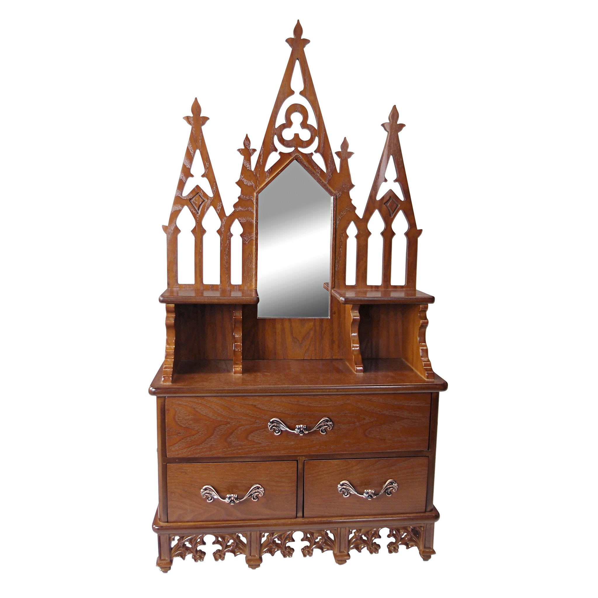 Toscano - Claremont Manor English Wall Curio Console in Walnut, Hardwood