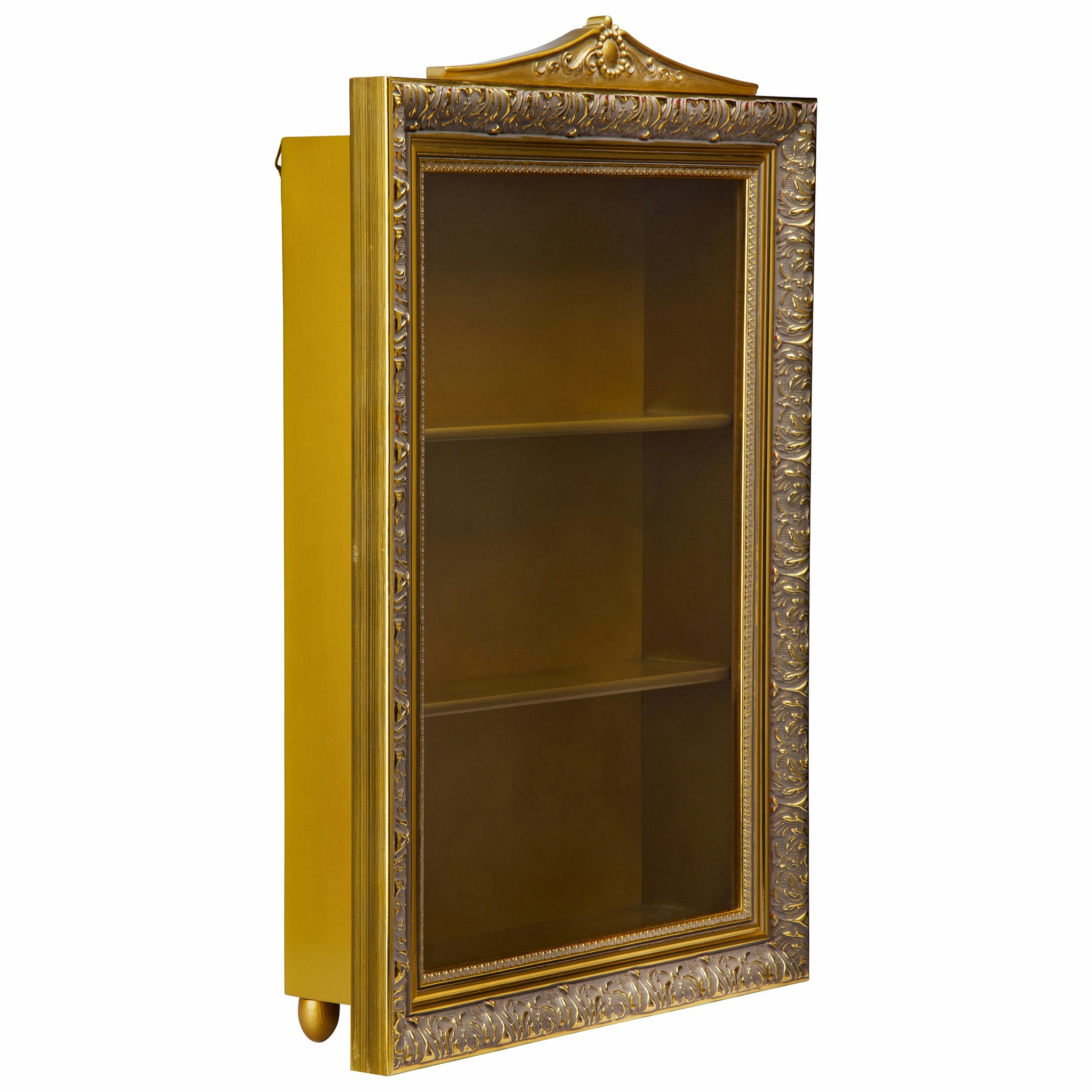 Toscano - Eggs of the Tsar Wall Curio Display Cabinet in Gold, Hardwood