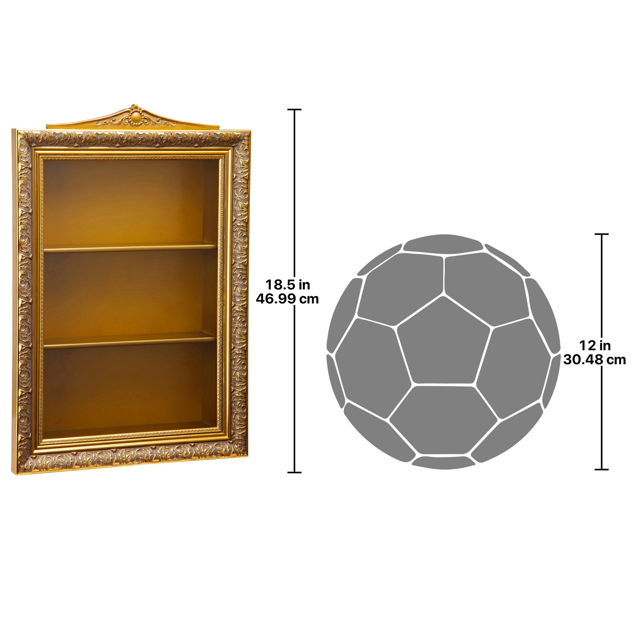 Toscano - Eggs of the Tsar Wall Curio Display Cabinet in Gold, Hardwood