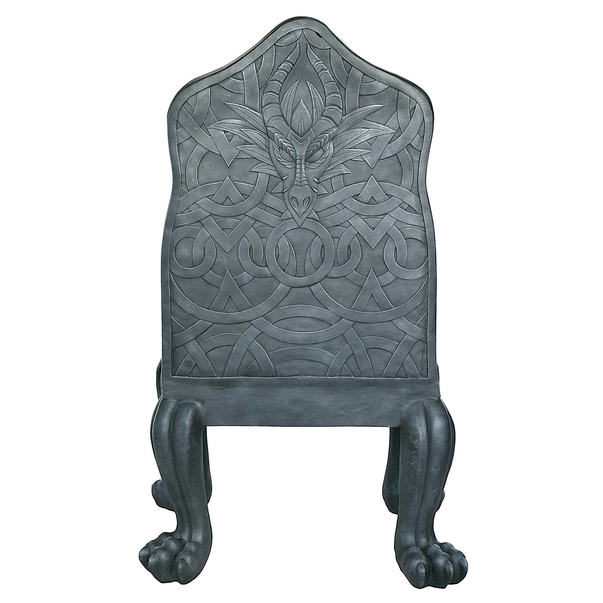 Toscano - Celtic Dragon Throne Chair in Greystone, Designer Resin