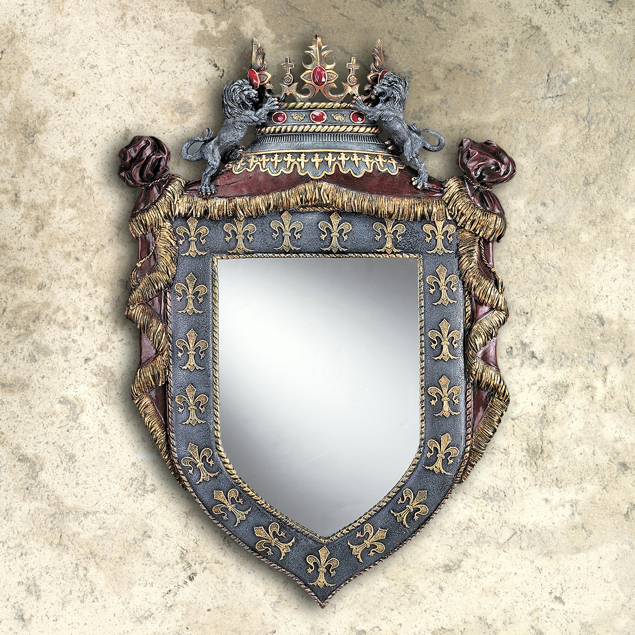 Toscano - Chateau Saint Roche Sculptural Wall Mirror in Designer Resin