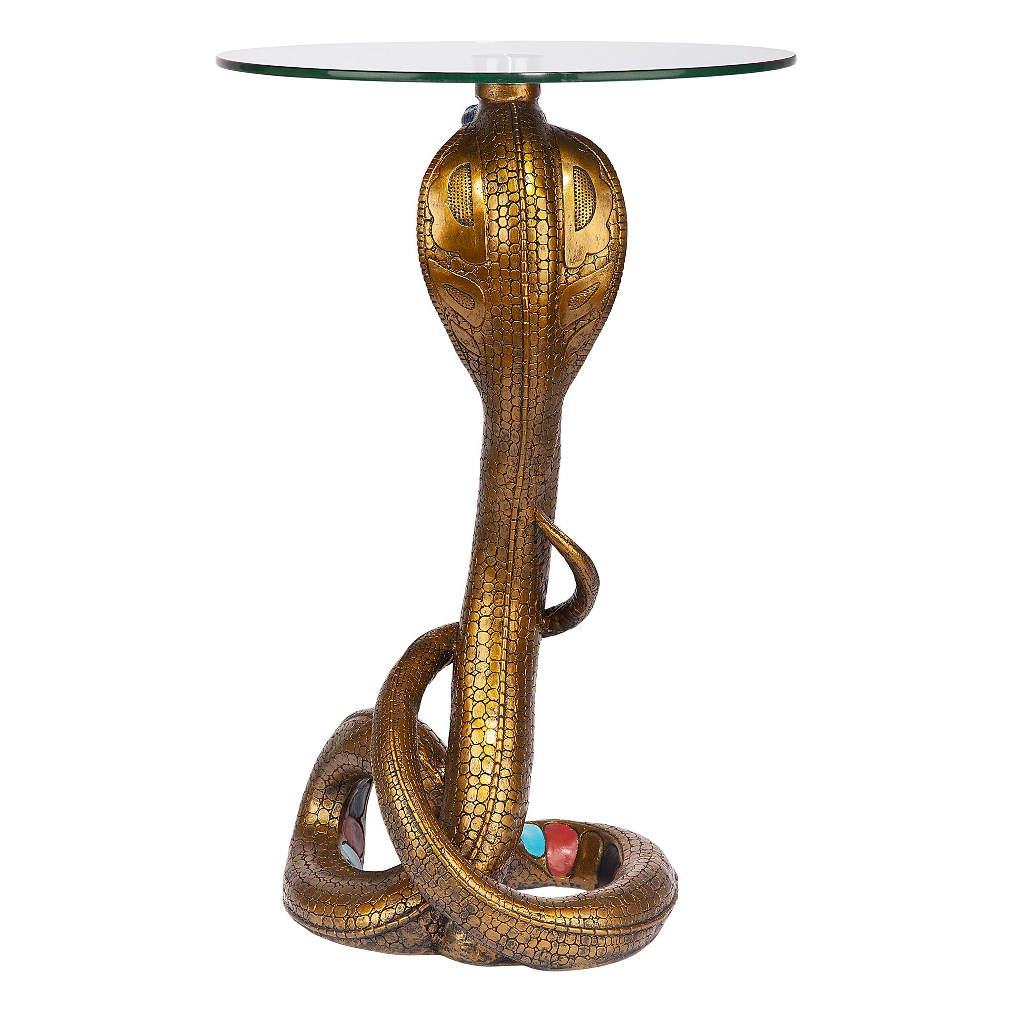 Toscano - Renenutet Egyptian Cobra Snake Goddess Sculptural Table in Designer Resin