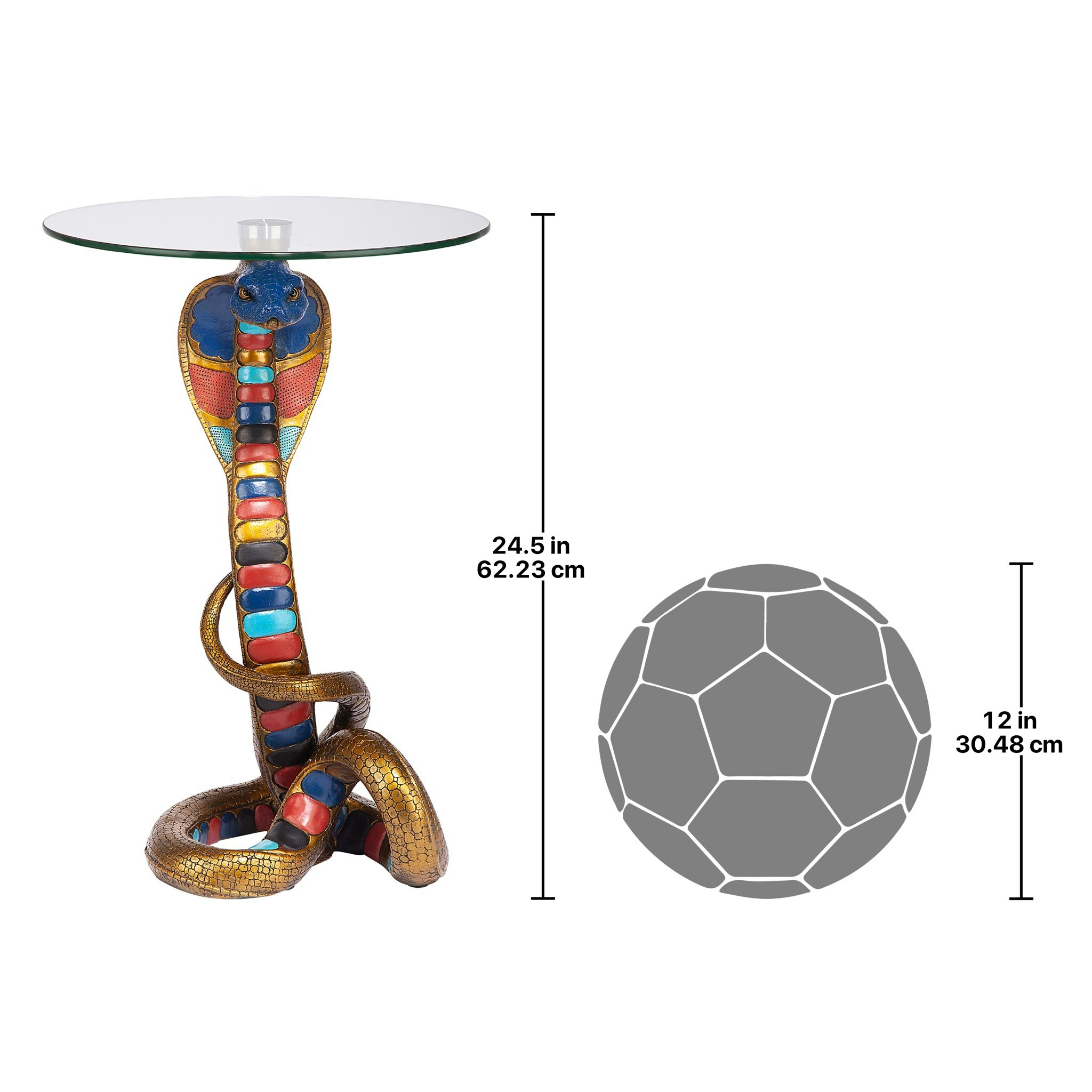 Toscano - Renenutet Egyptian Cobra Snake Goddess Sculptural Table in Designer Resin