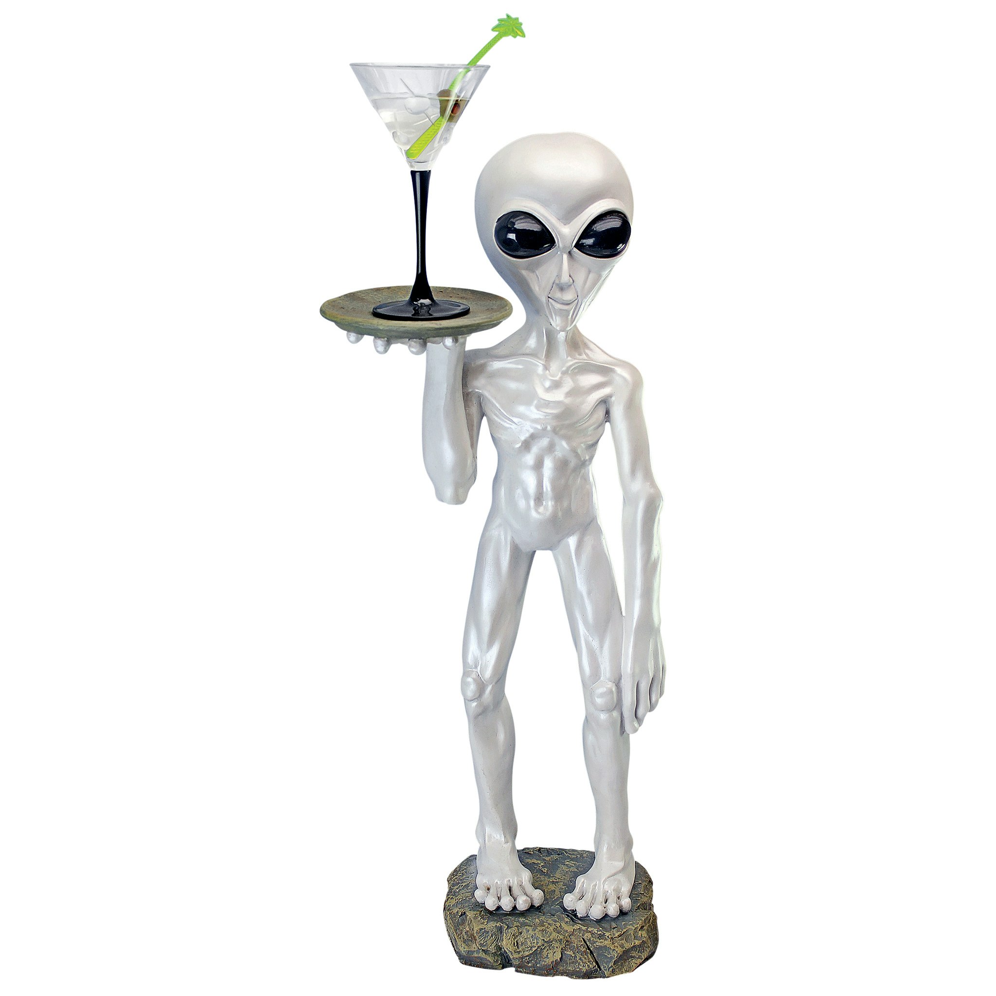 Toscano - Roswell the Alien Butler Sculptural Pedestal Table in Designer Resin