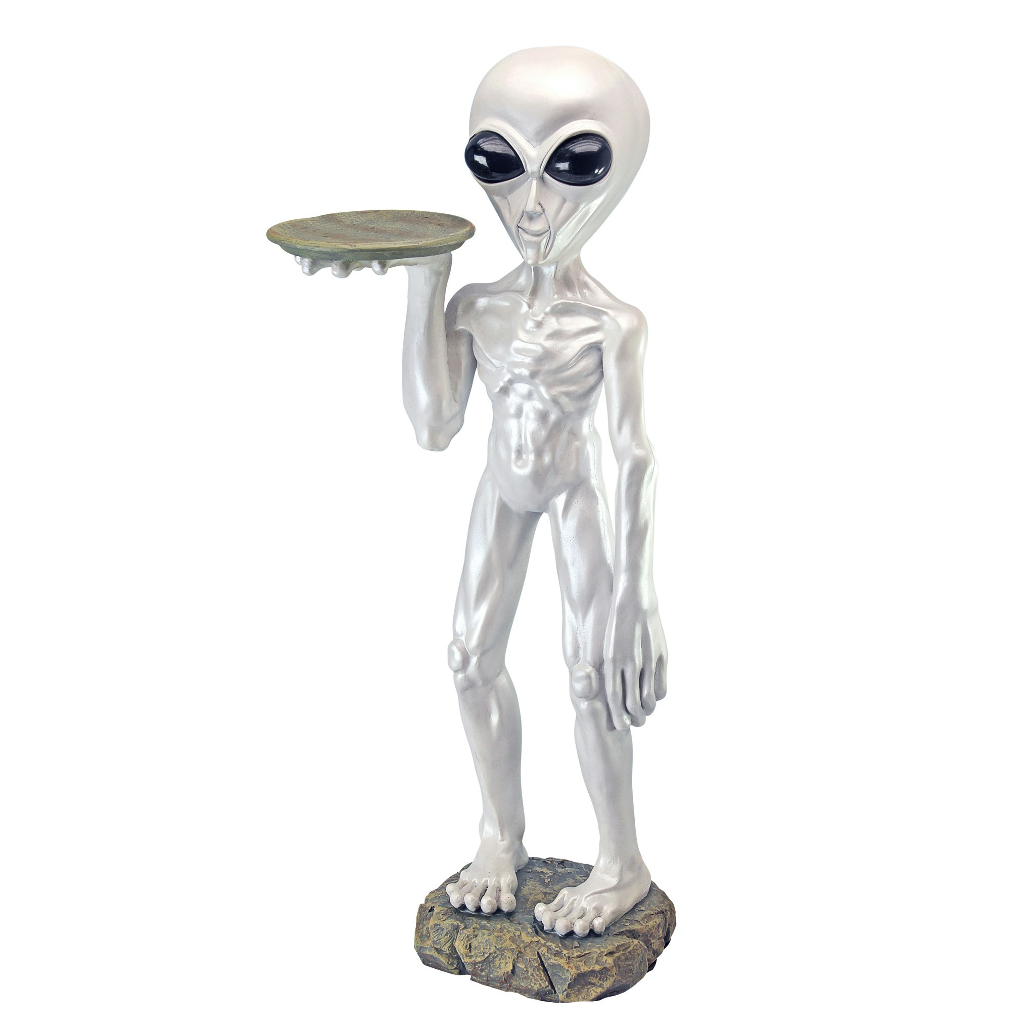 Toscano - Roswell the Alien Butler Sculptural Pedestal Table in Designer Resin