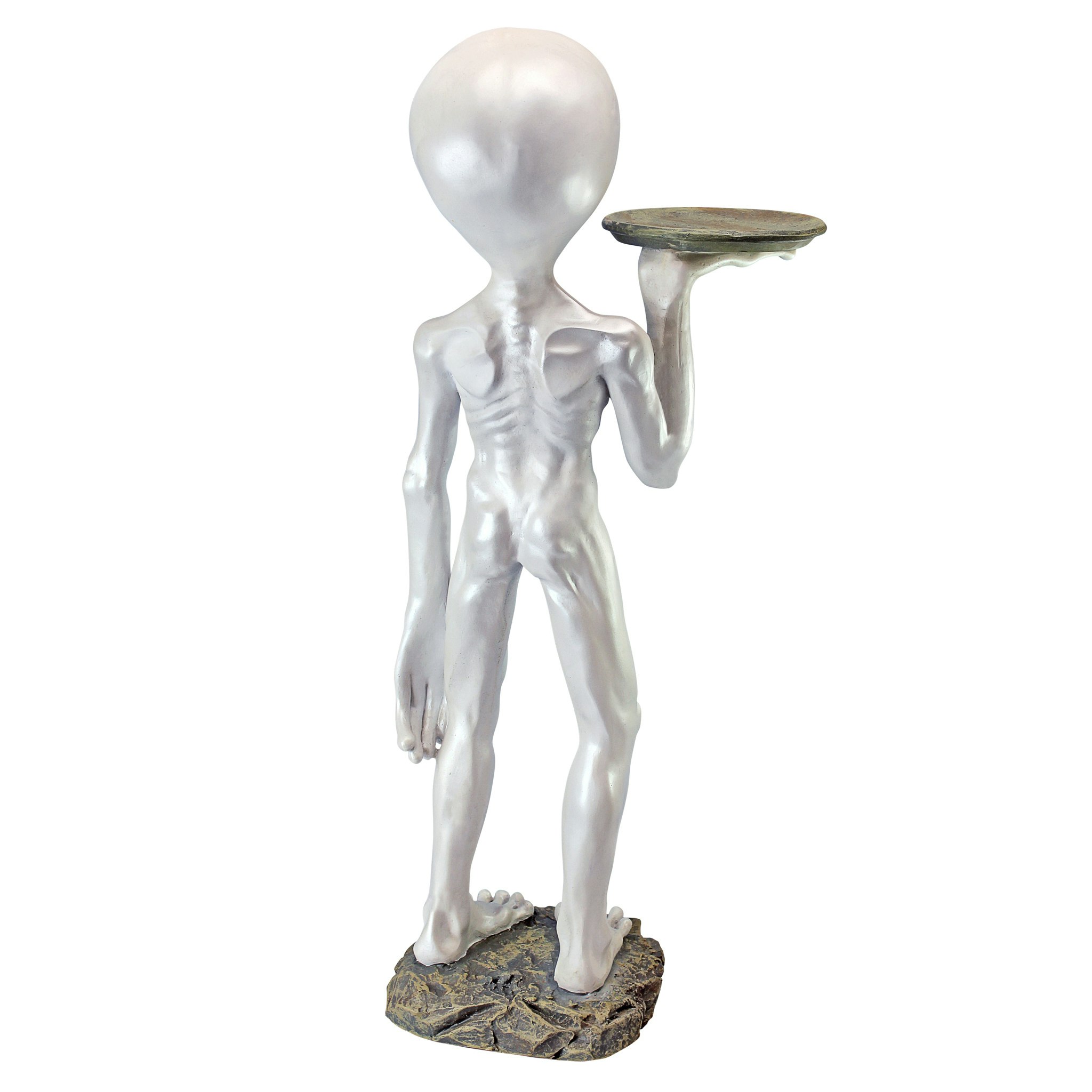 Toscano - Roswell the Alien Butler Sculptural Pedestal Table in Designer Resin