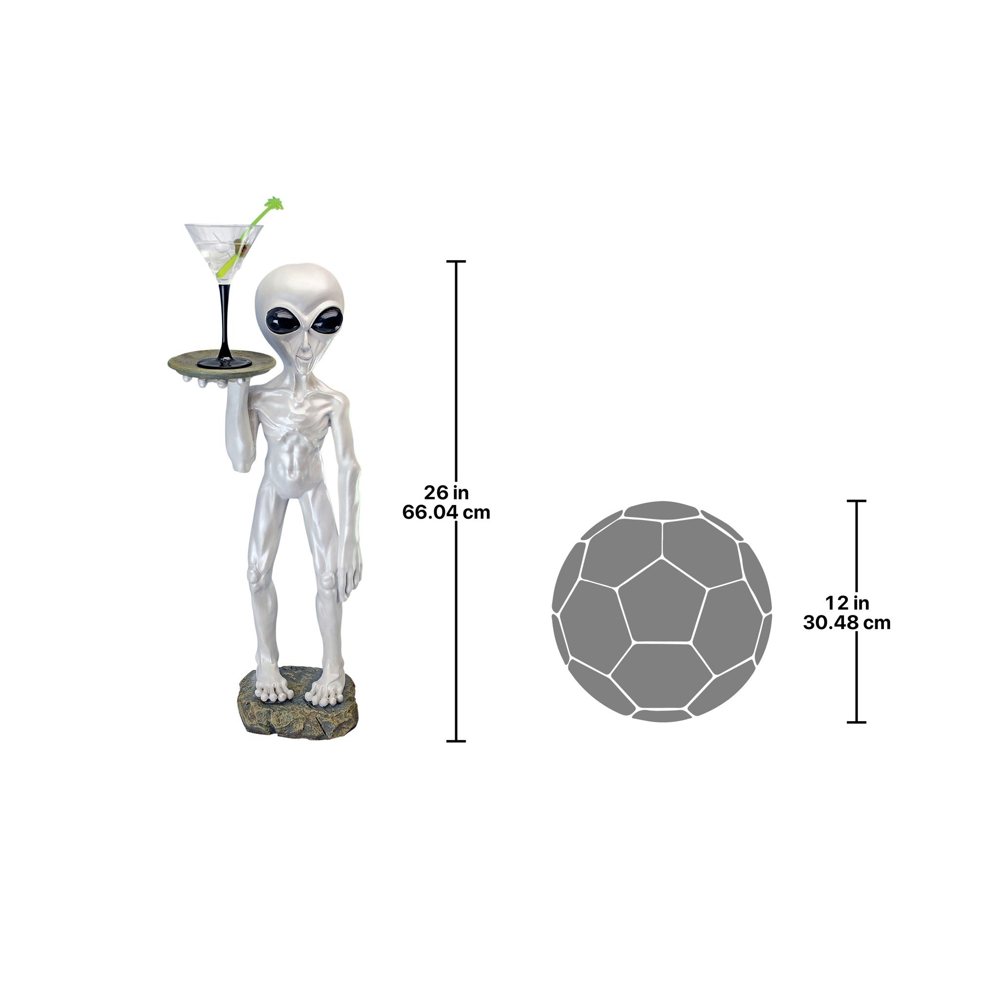 Toscano - Roswell the Alien Butler Sculptural Pedestal Table in Designer Resin