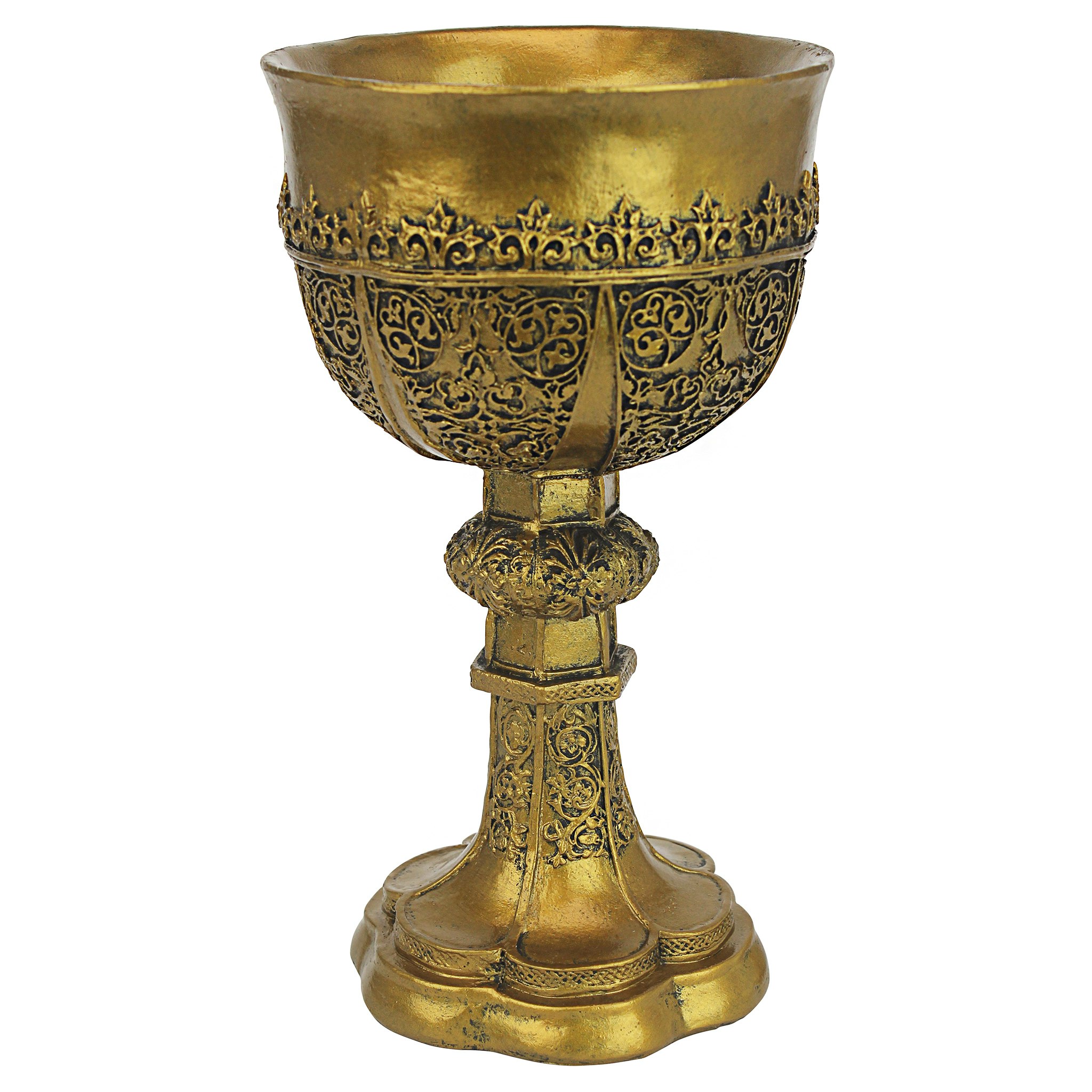 Toscano - King Arthur Gothic Sculpture Chalice in Golden