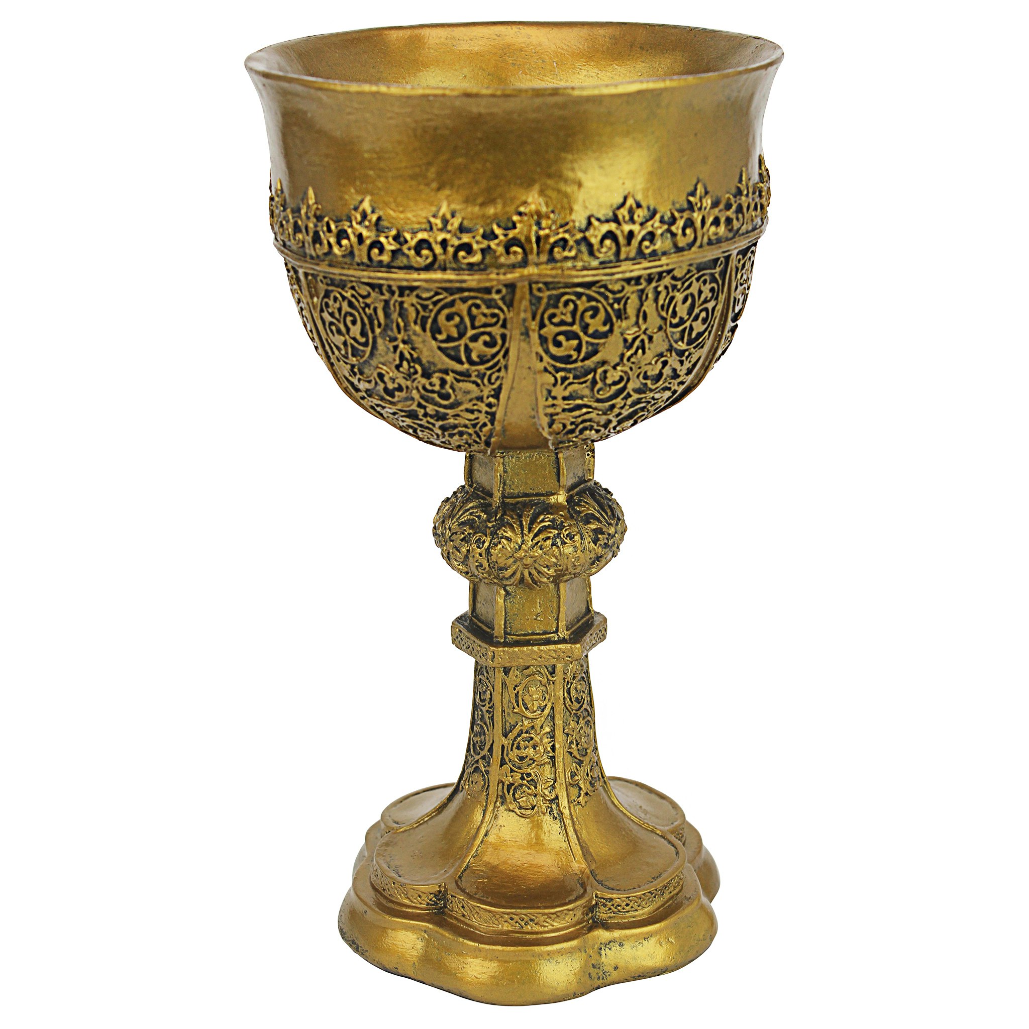 Toscano - King Arthur Gothic Sculpture Chalice in Golden