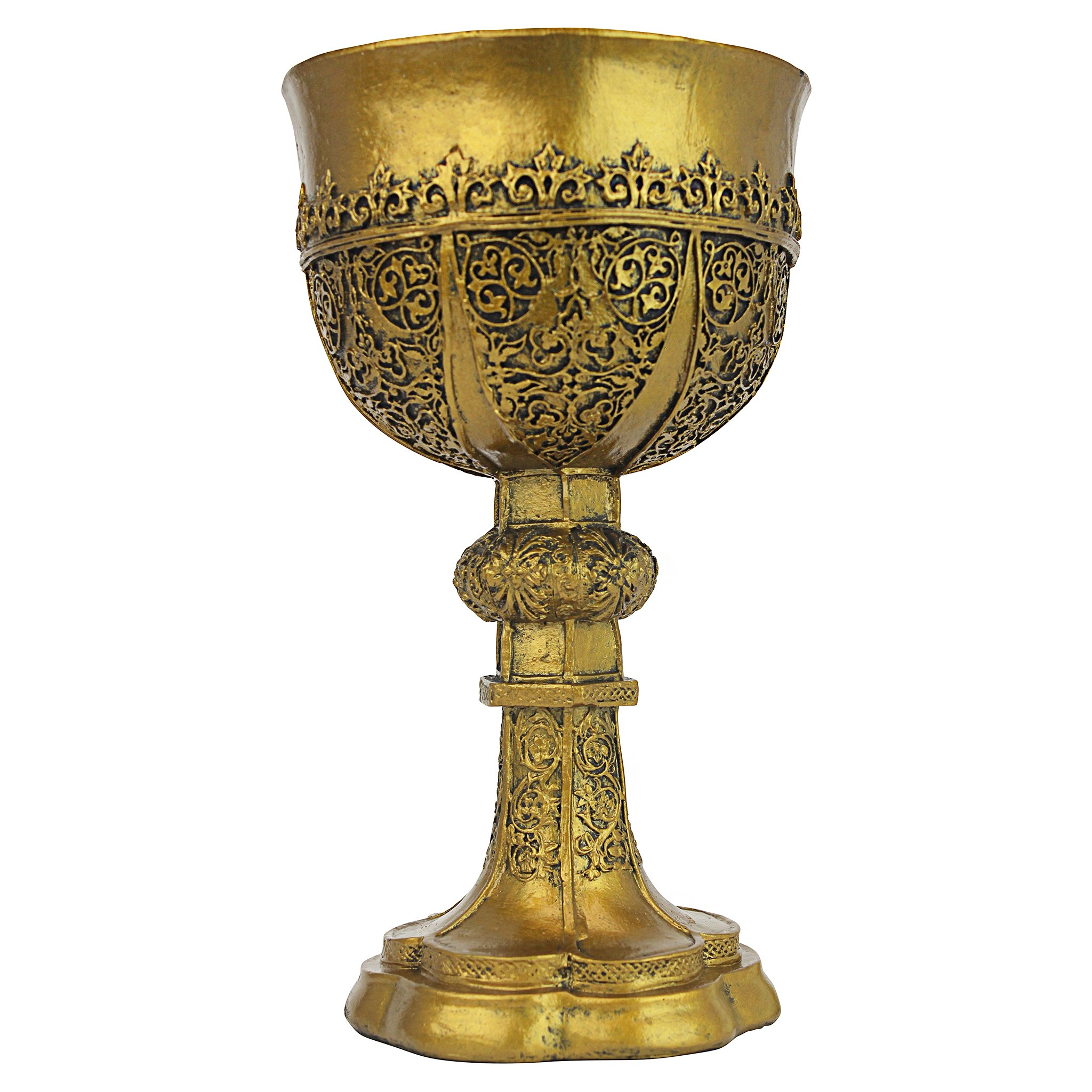 Toscano - King Arthur Gothic Sculpture Chalice in Golden