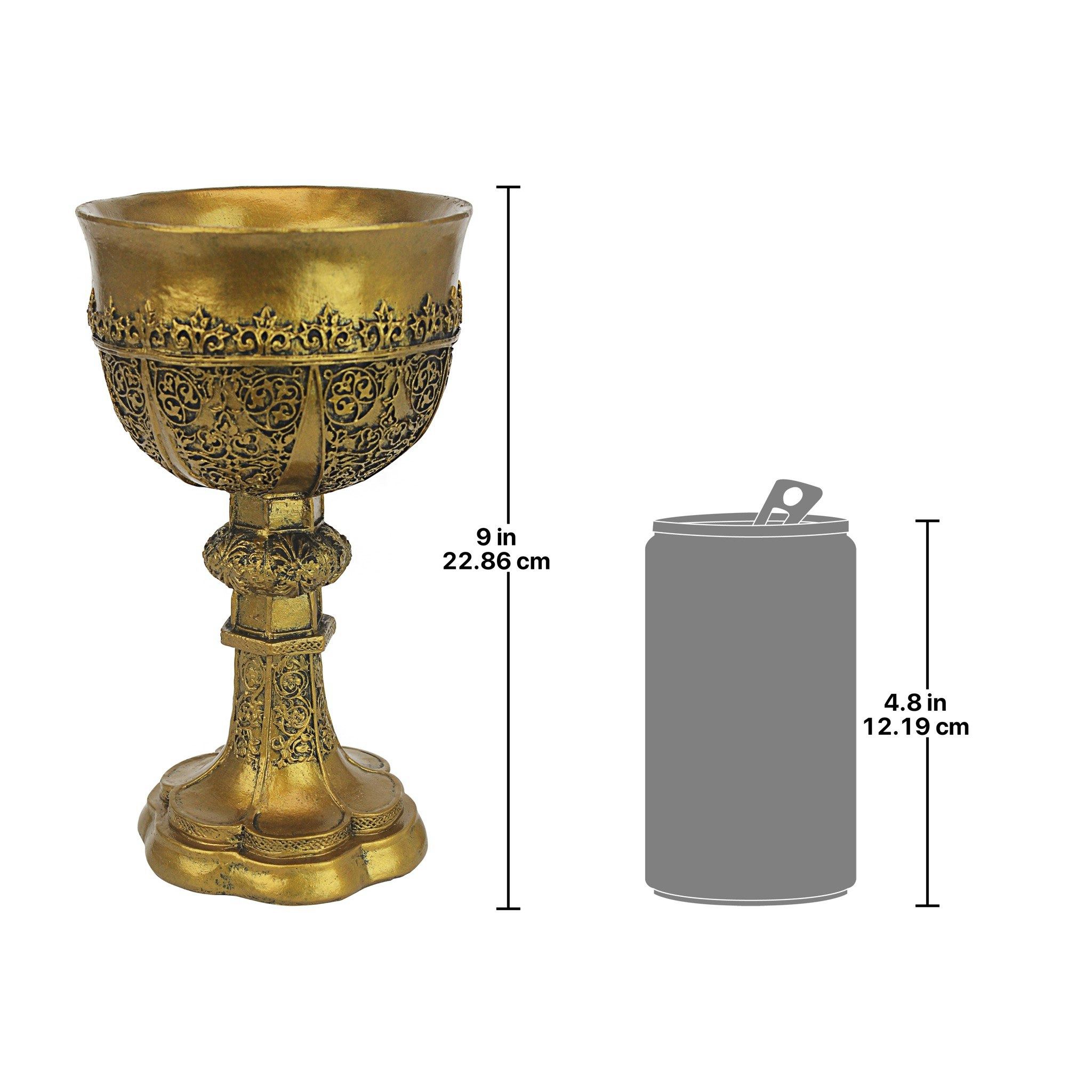 Toscano - King Arthur Gothic Sculpture Chalice in Golden