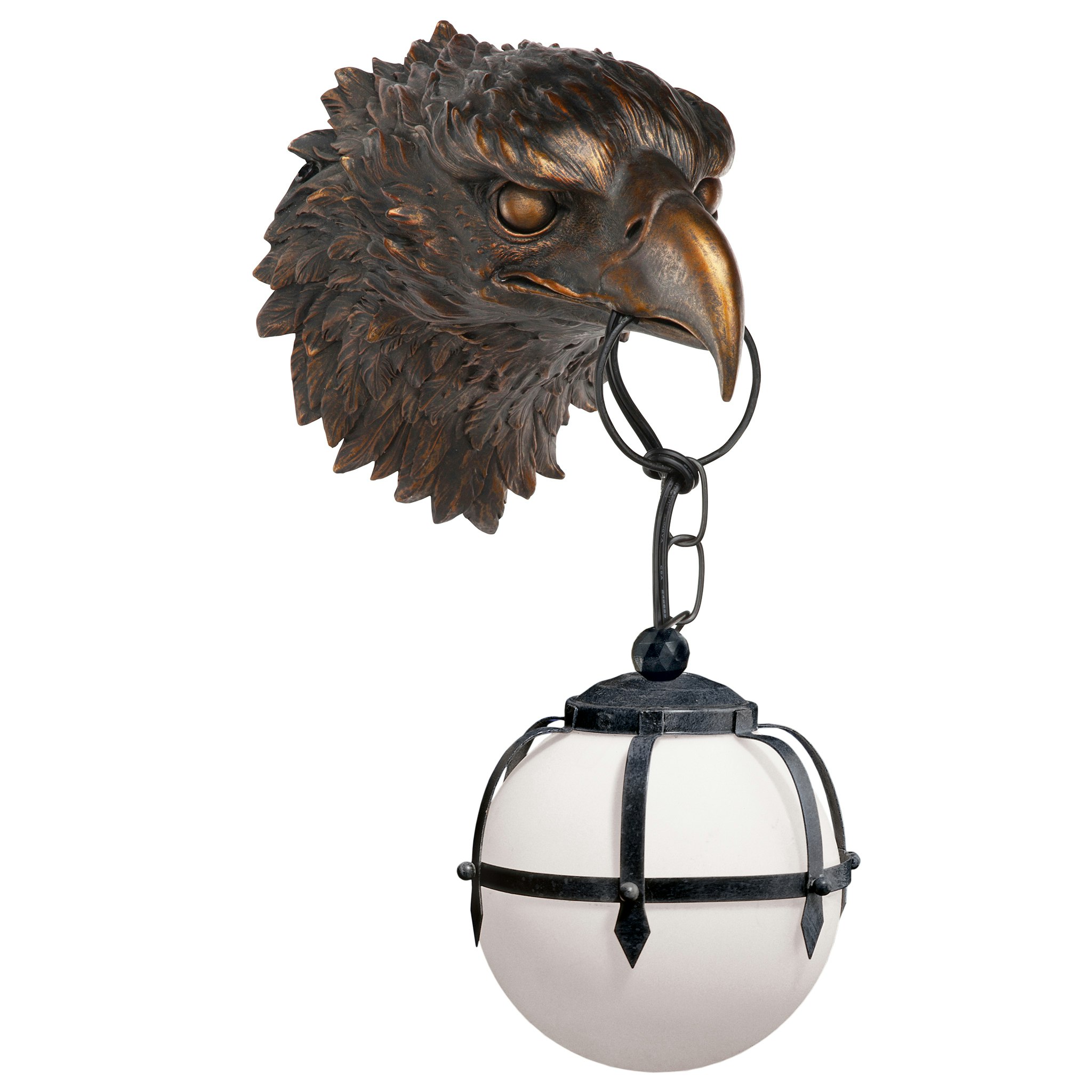 Toscano - Enlightening Freedom Bald Eagle Sculptural Electric Wall Sconce