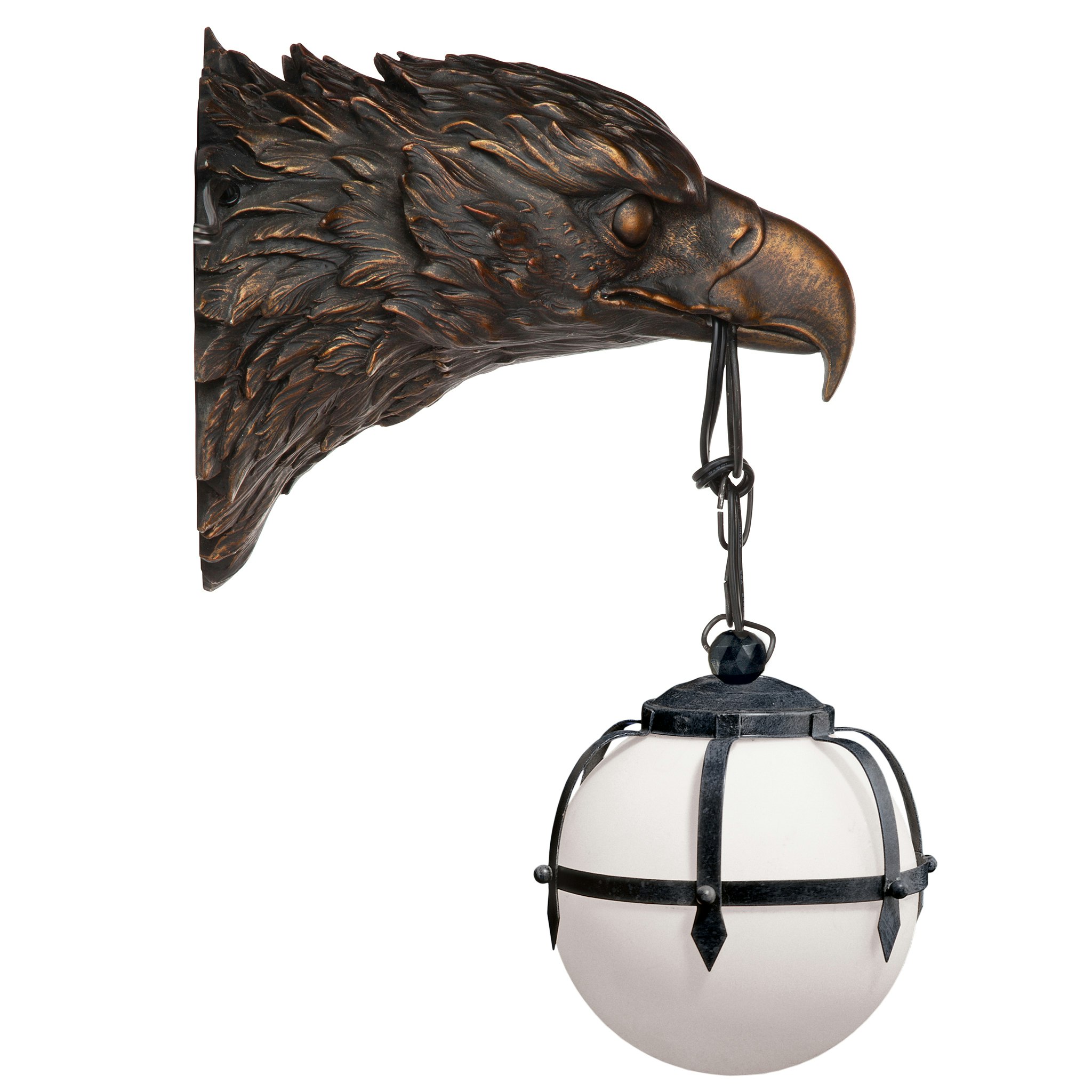 Toscano - Enlightening Freedom Bald Eagle Sculptural Electric Wall Sconce