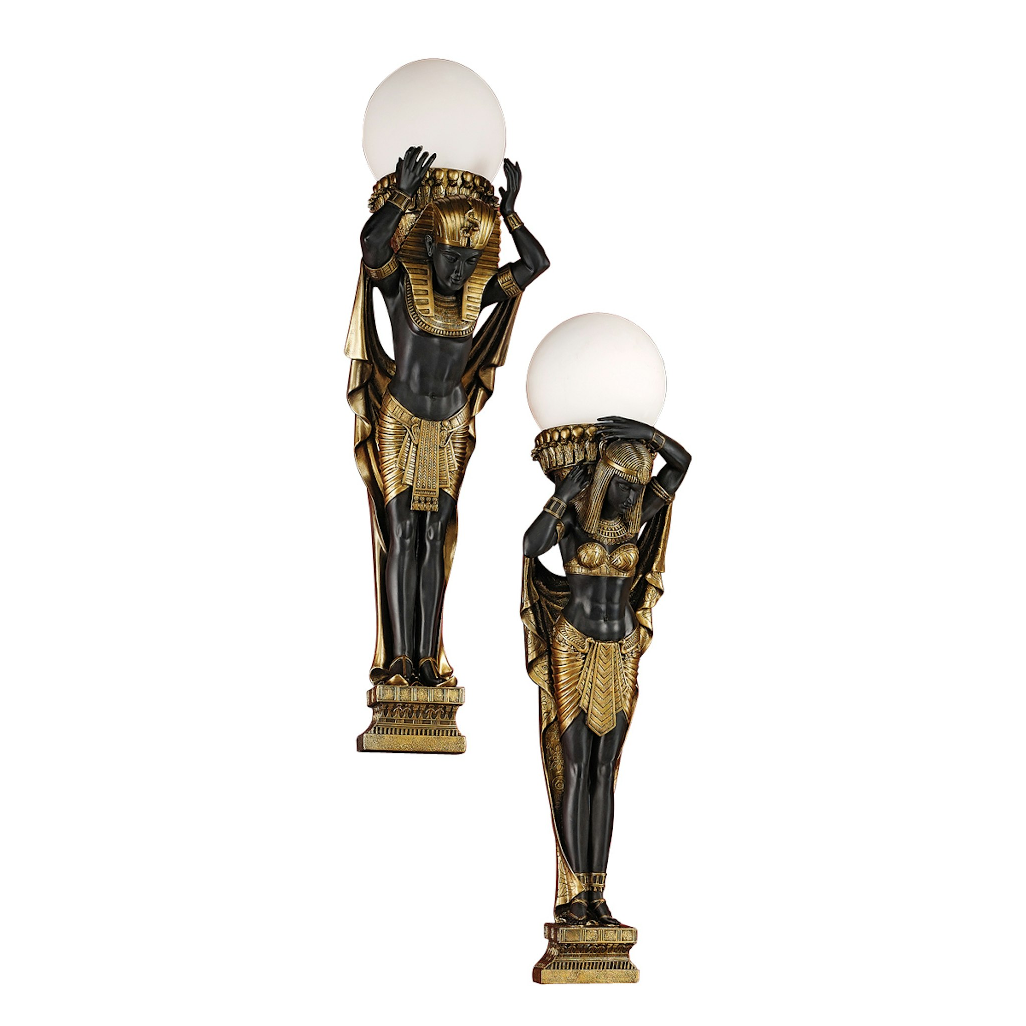 Toscano Set of 2 Egyptian Royalty Illuminated Wall Sconces