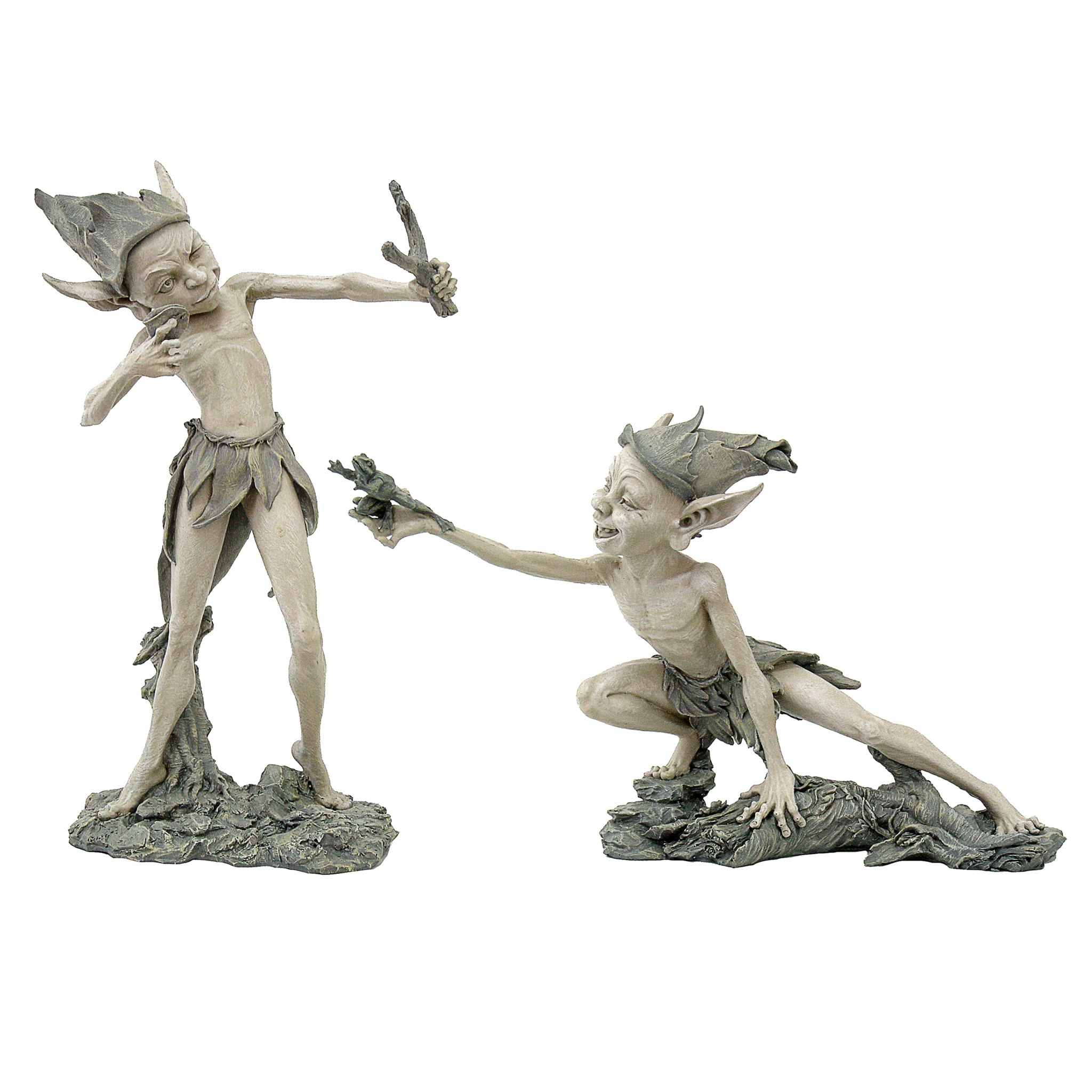 Toscano - Set of 2 Sling Stretch Pixie Garden Statues