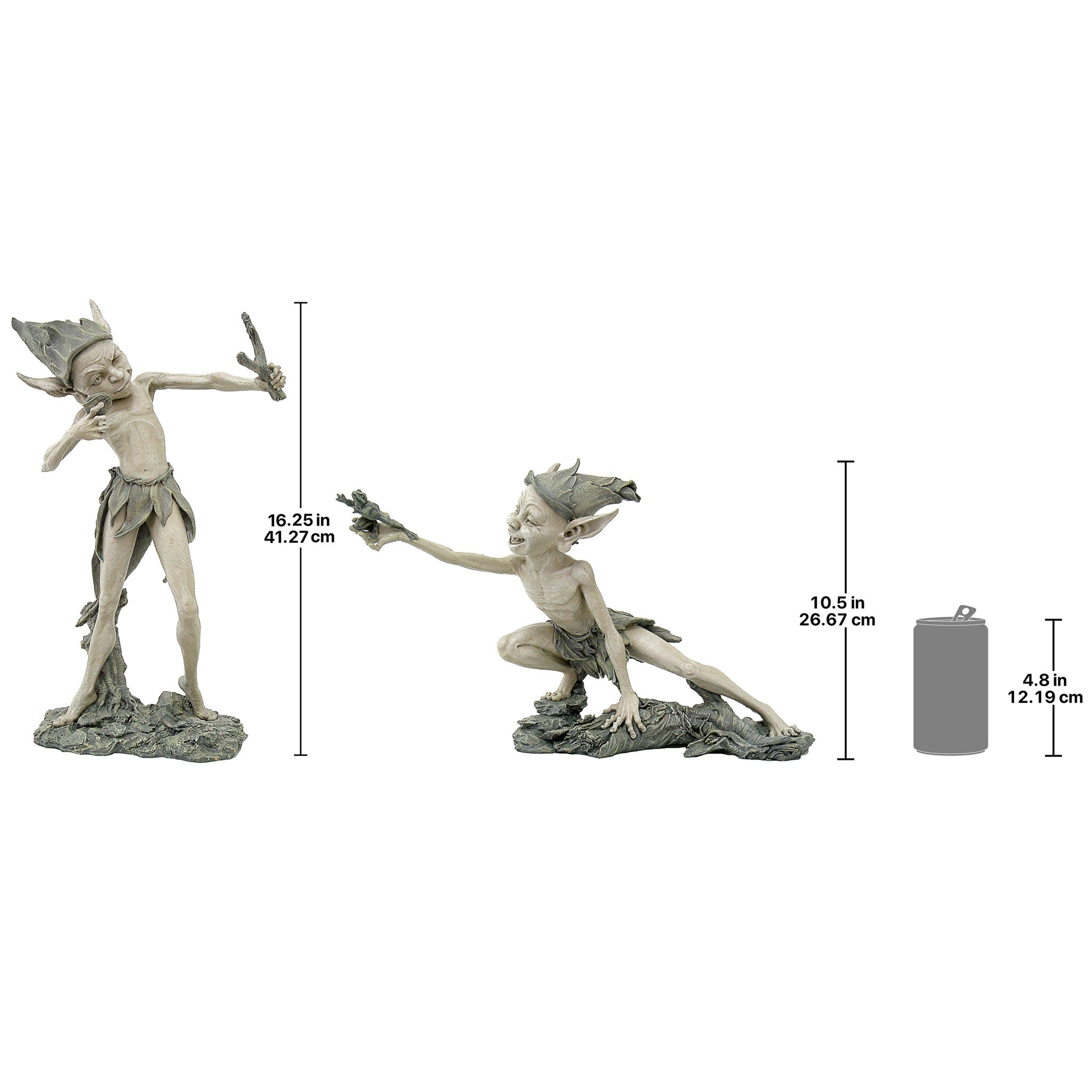 Toscano - Set of 2 Sling Stretch Pixie Garden Statues