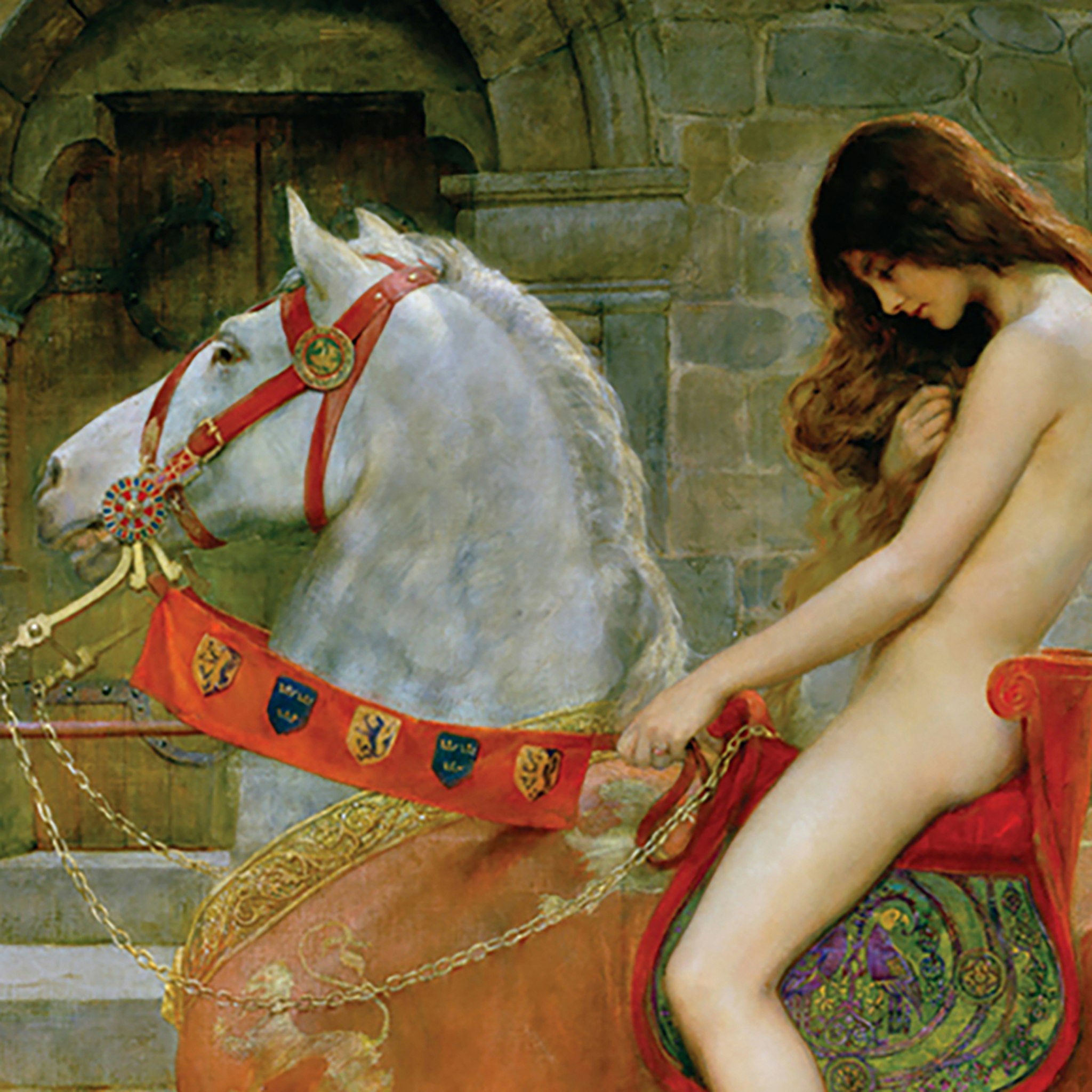 Toscano Lady Godiva Framed Canvas Replica Painting - Grande