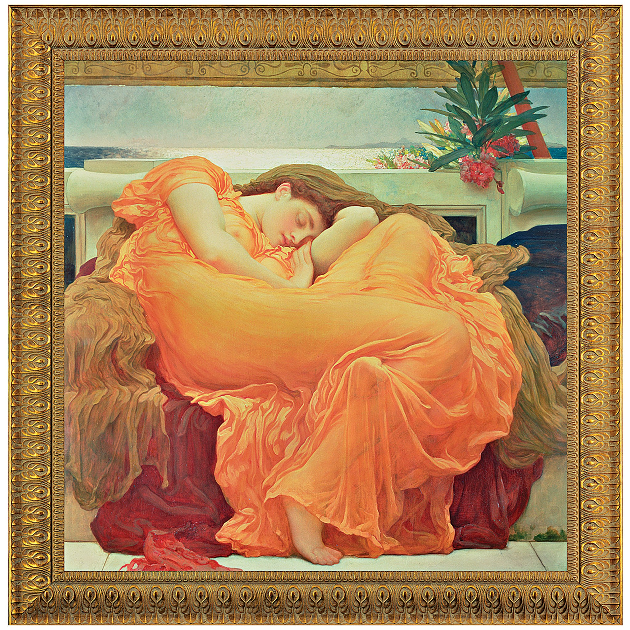 Toscano - Flaming June Framed Canvas Replica Painting